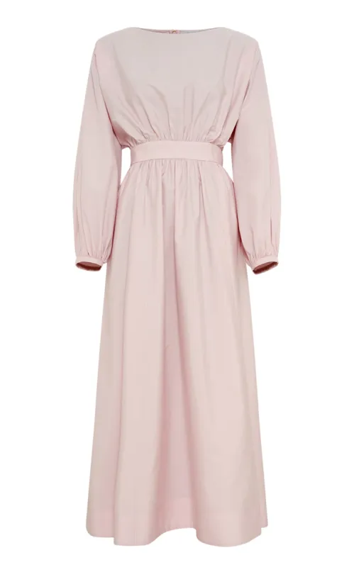 Ahmose Maxi Dress in Pale Blush Sea Island Cotton made by Gabriela Hearst