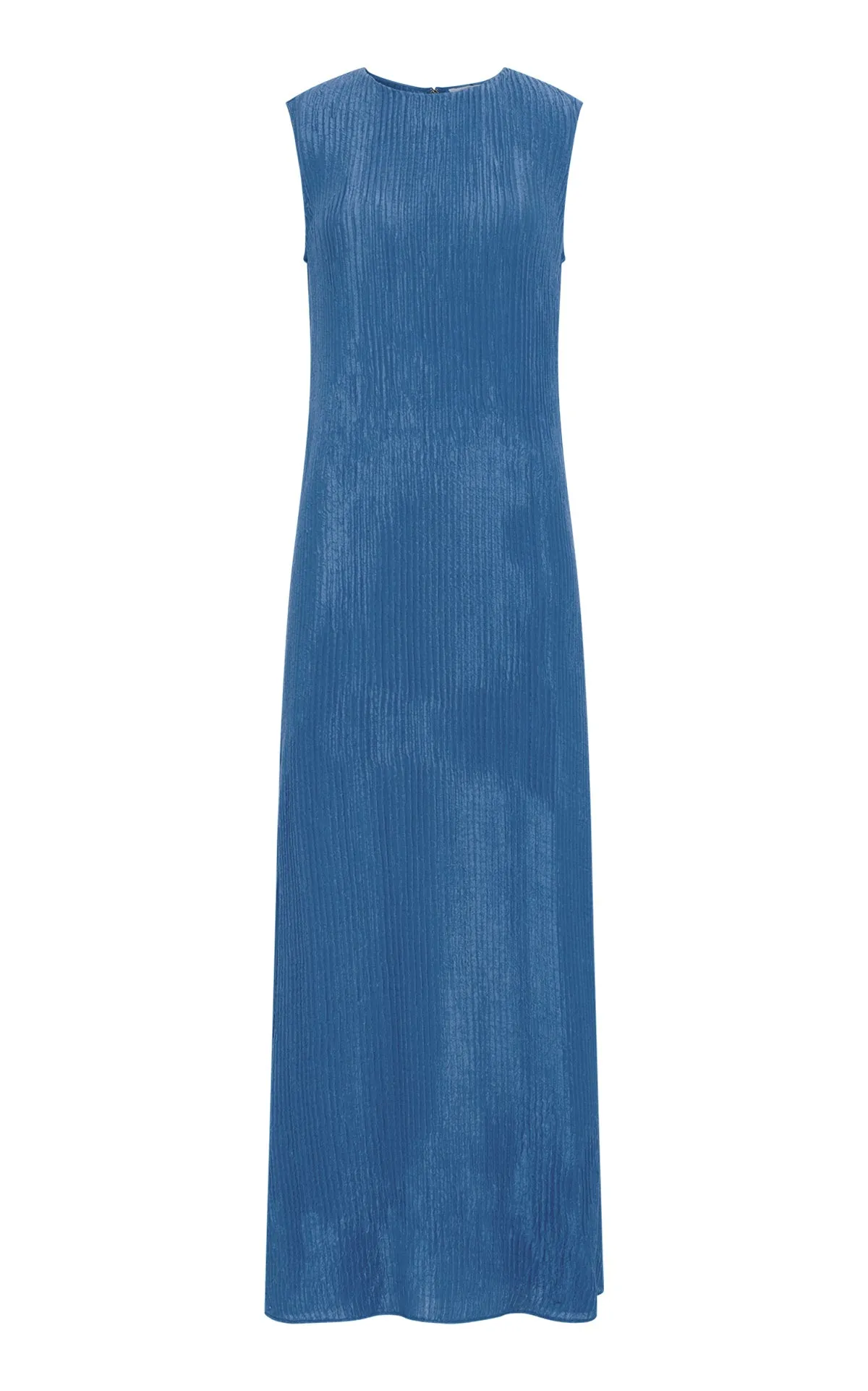 Carling Maxi Dress in Sky Plisse Silk sold by Gabriela Hearst