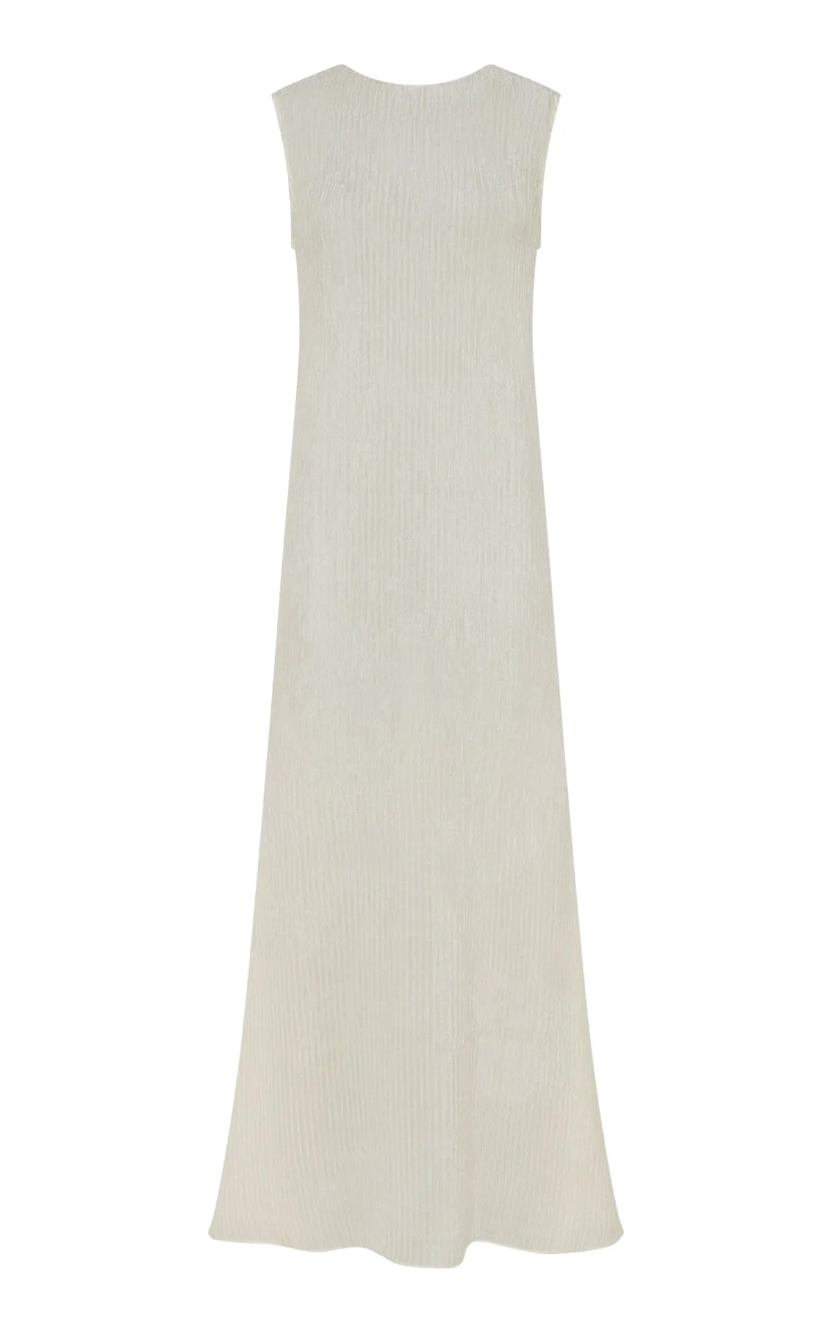 Carling Maxi Dress in Ivory Plisse Silk sold by Gabriela Hearst