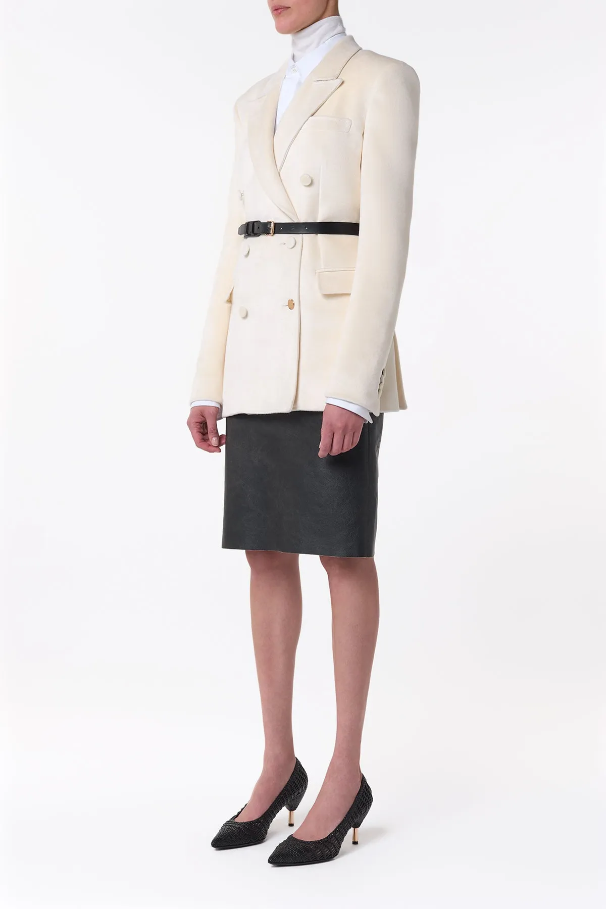 Amon Midi Skirt in Black Leather sold by Gabriela Hearst product image thumbnail 4