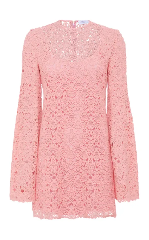 Archie Mini Dress with Lining in Rosa Cashmere Lace sold by Gabriela Hearst