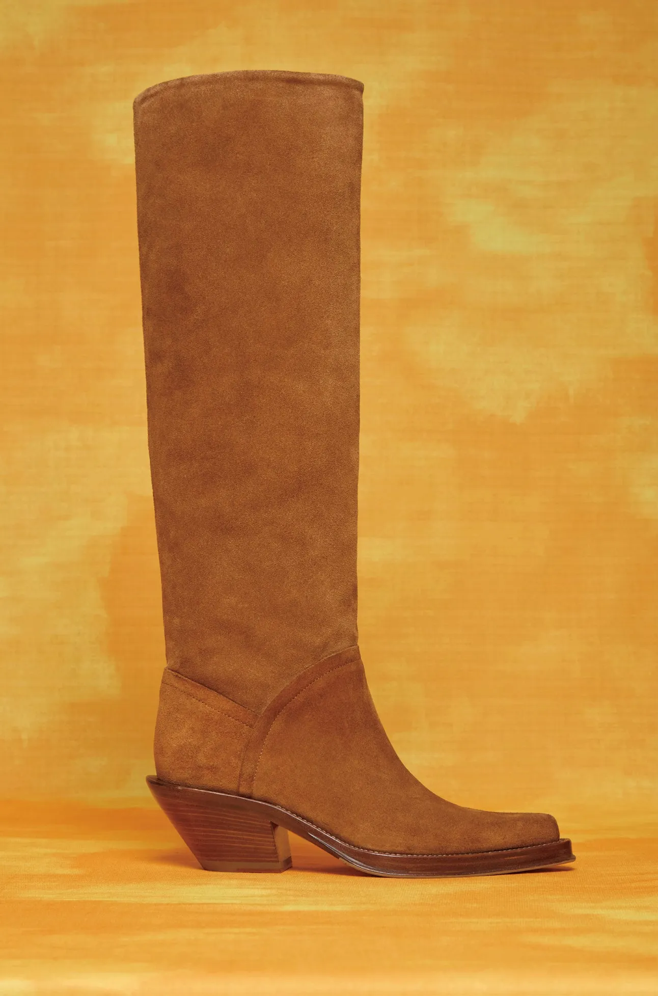 Camero Knee-High Cowboy Boot in Cognac Suede sold by Gabriela Hearst product image thumbnail 4