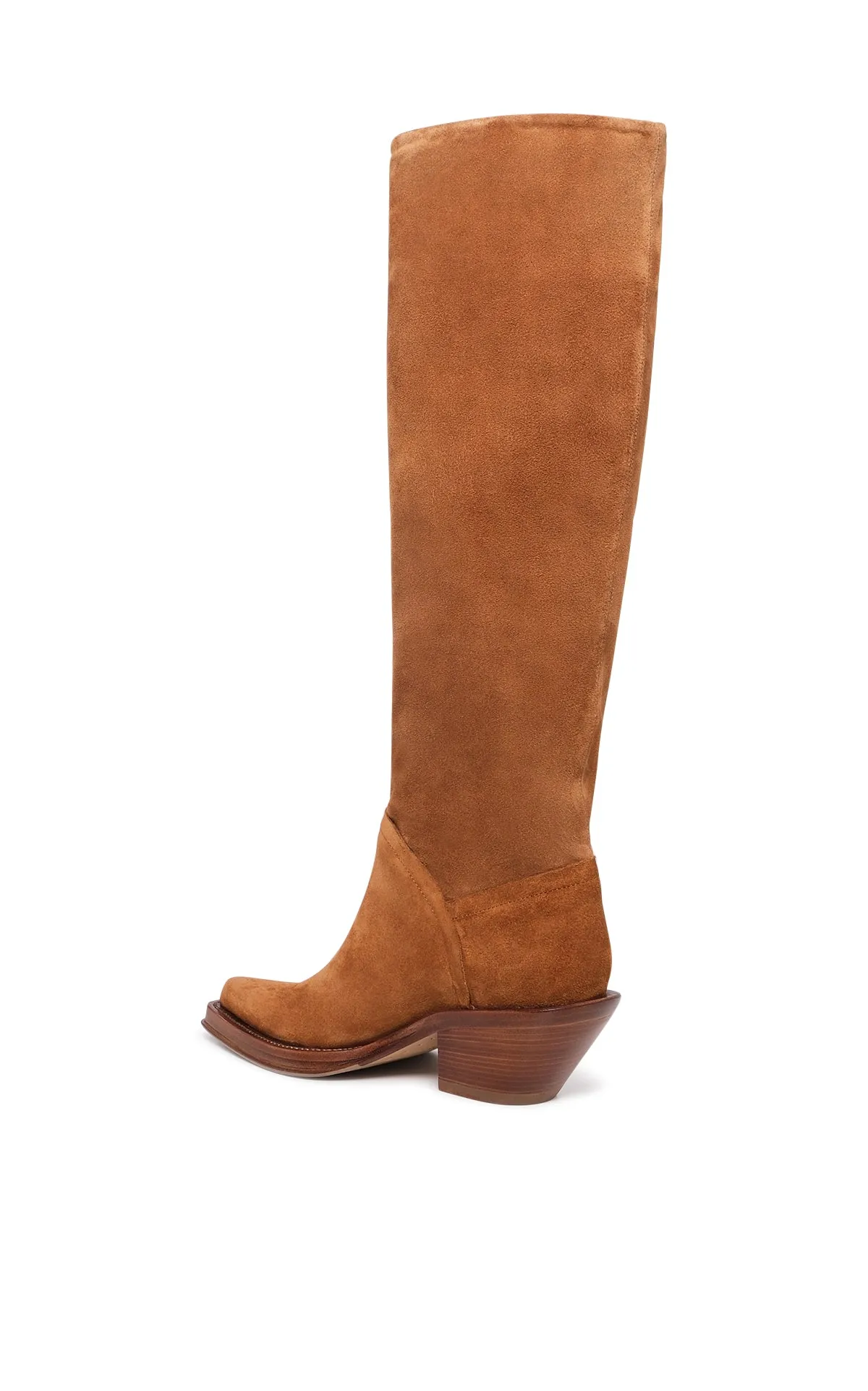 Camero Knee-High Cowboy Boot in Cognac Suede sold by Gabriela Hearst product image thumbnail 3