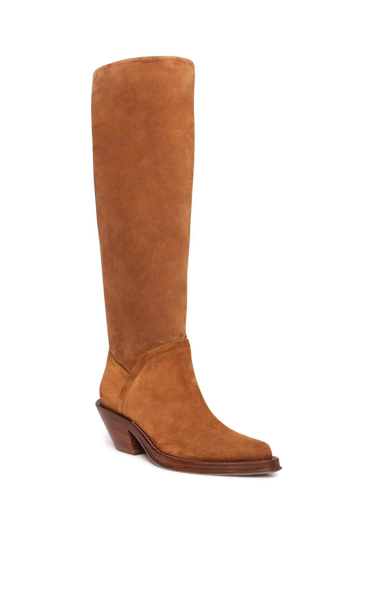 Camero Knee-High Cowboy Boot in Cognac Suede sold by Gabriela Hearst product image thumbnail 2