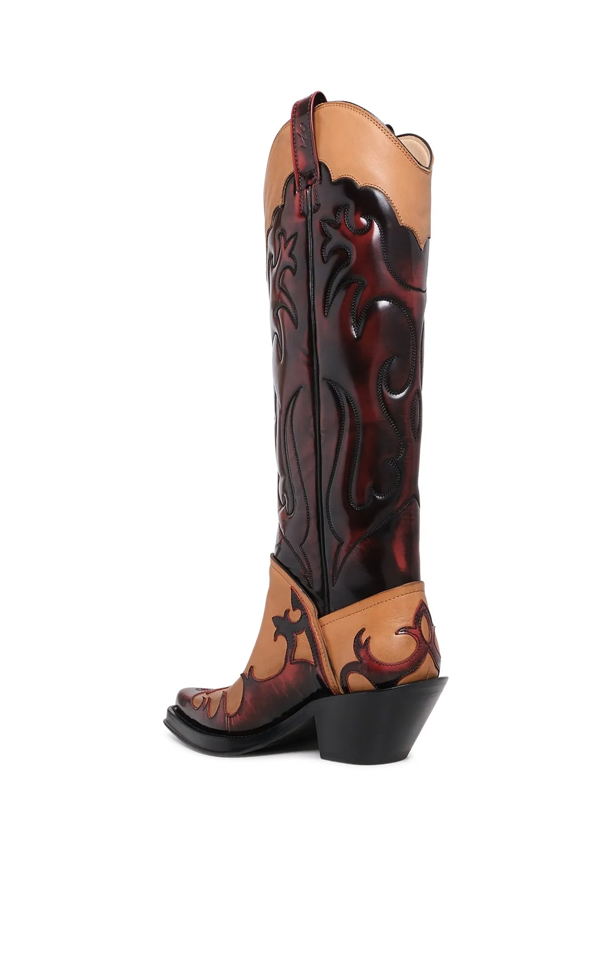 Capitana Cowboy Boot in Light Brown & Red Pearlized Leather sold by Gabriela Hearst product image thumbnail 3