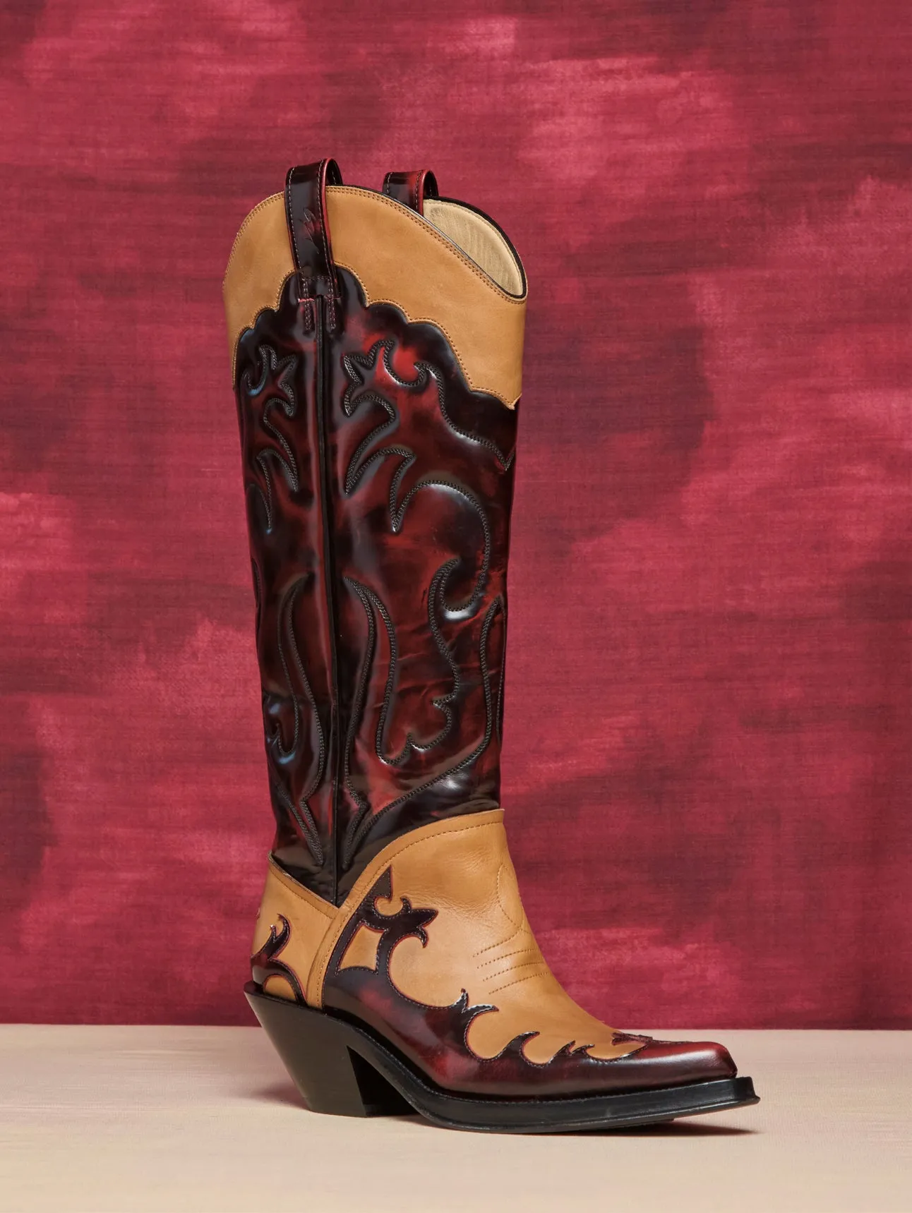 Capitana Cowboy Boot in Light Brown & Red Pearlized Leather sold by Gabriela Hearst product image thumbnail 4