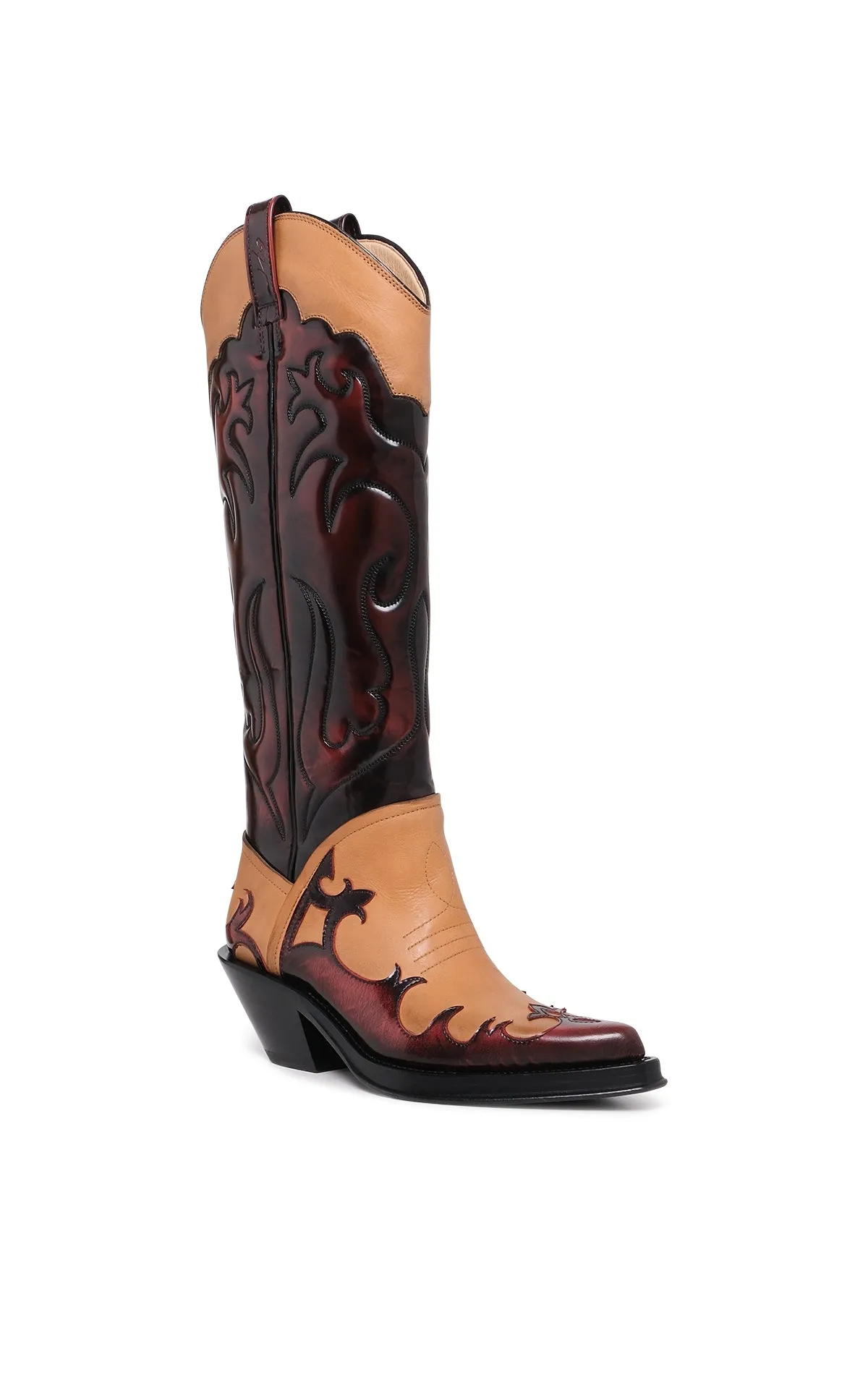 Capitana Cowboy Boot in Light Brown & Red Pearlized Leather sold by Gabriela Hearst product image thumbnail 2