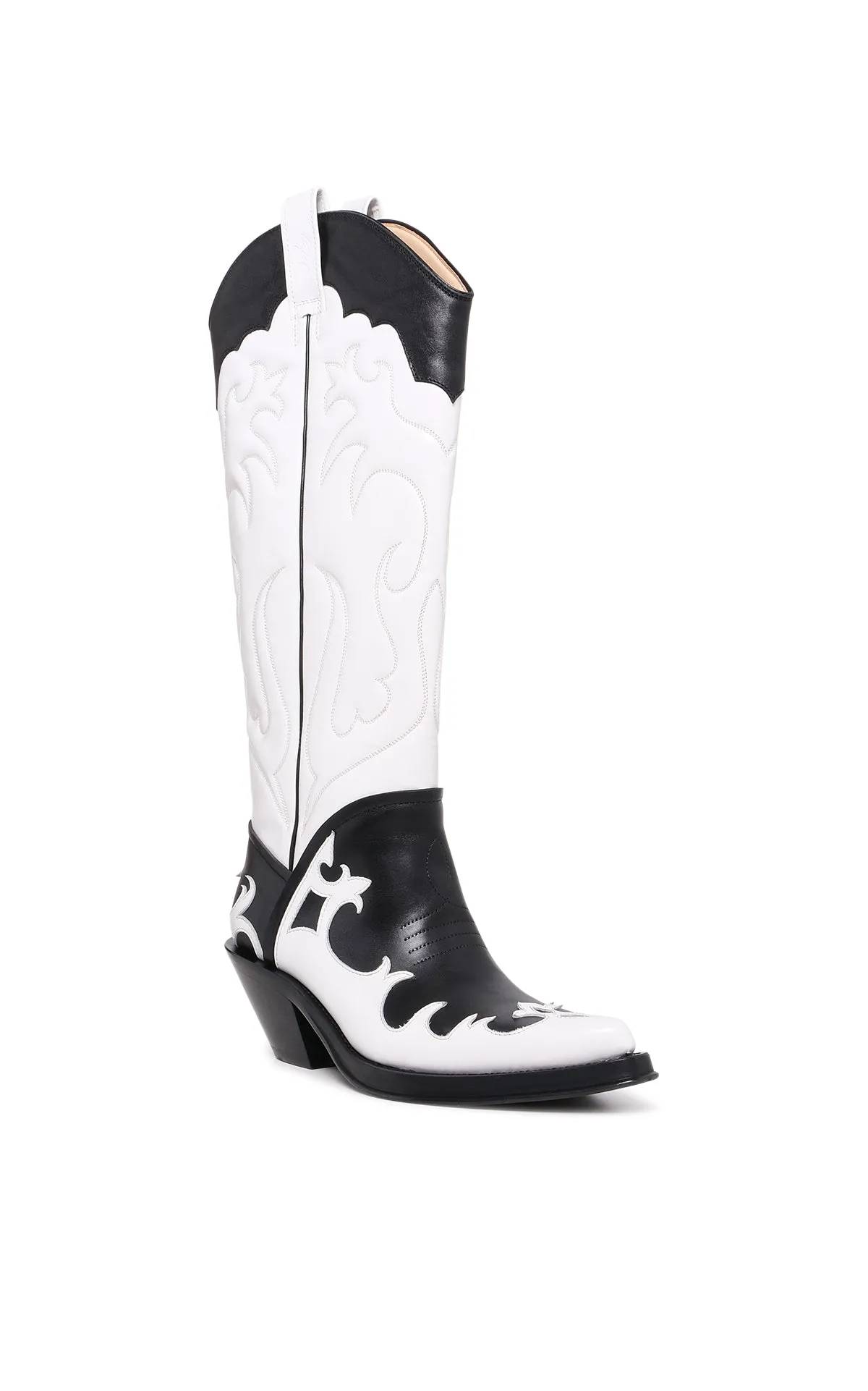 Capitana Cowboy Boot in White & Black Pearlized Leather sold by Gabriela Hearst product image thumbnail 3