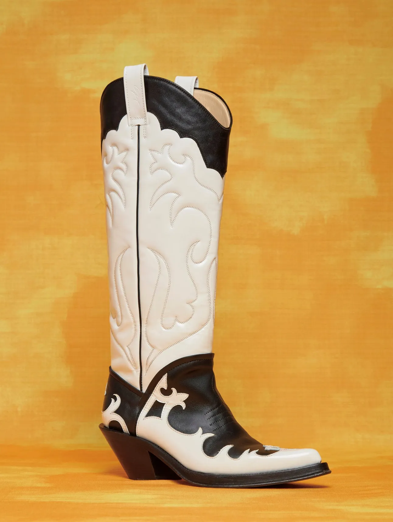 Capitana Cowboy Boot in White & Black Pearlized Leather sold by Gabriela Hearst product image thumbnail 5