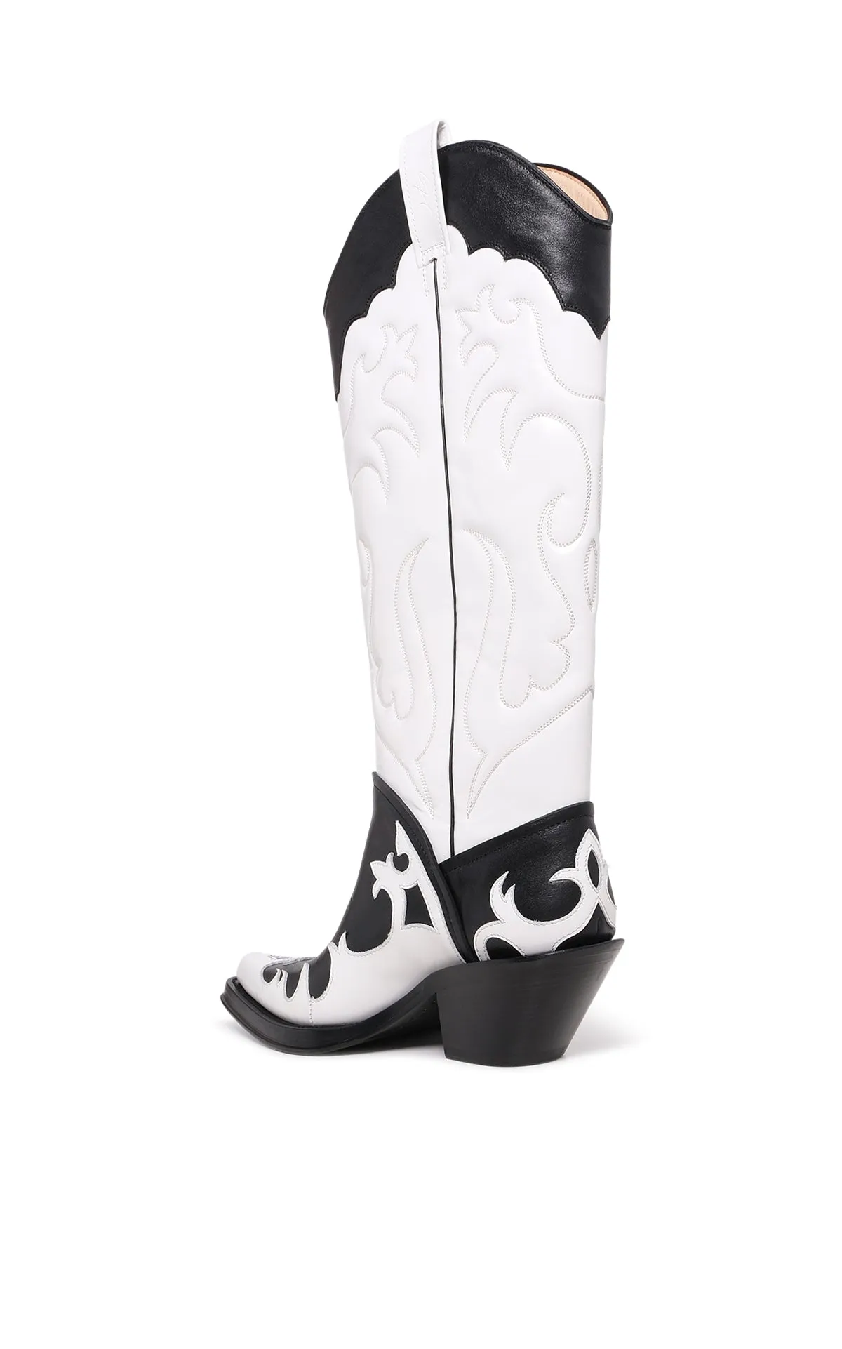 Capitana Cowboy Boot in White & Black Pearlized Leather sold by Gabriela Hearst product image thumbnail 4