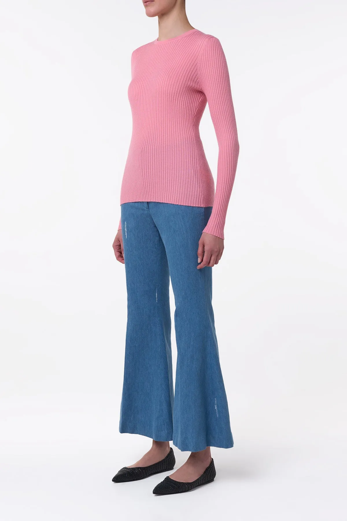 Browning Knit Sweater in Rosa Cashmere Silk sold by Gabriela Hearst product image thumbnail 3