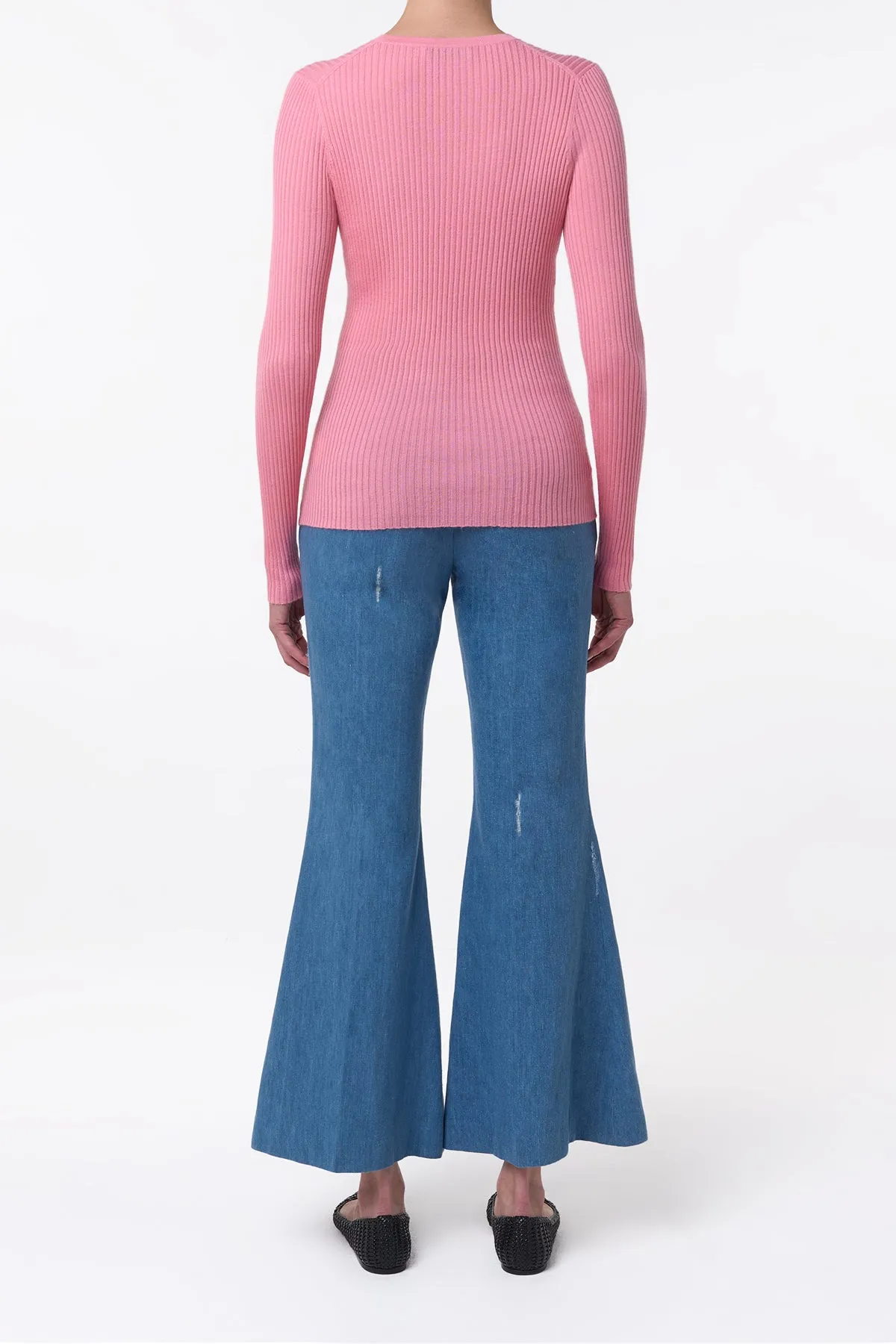 Browning Knit Sweater in Rosa Cashmere Silk sold by Gabriela Hearst product image thumbnail 4