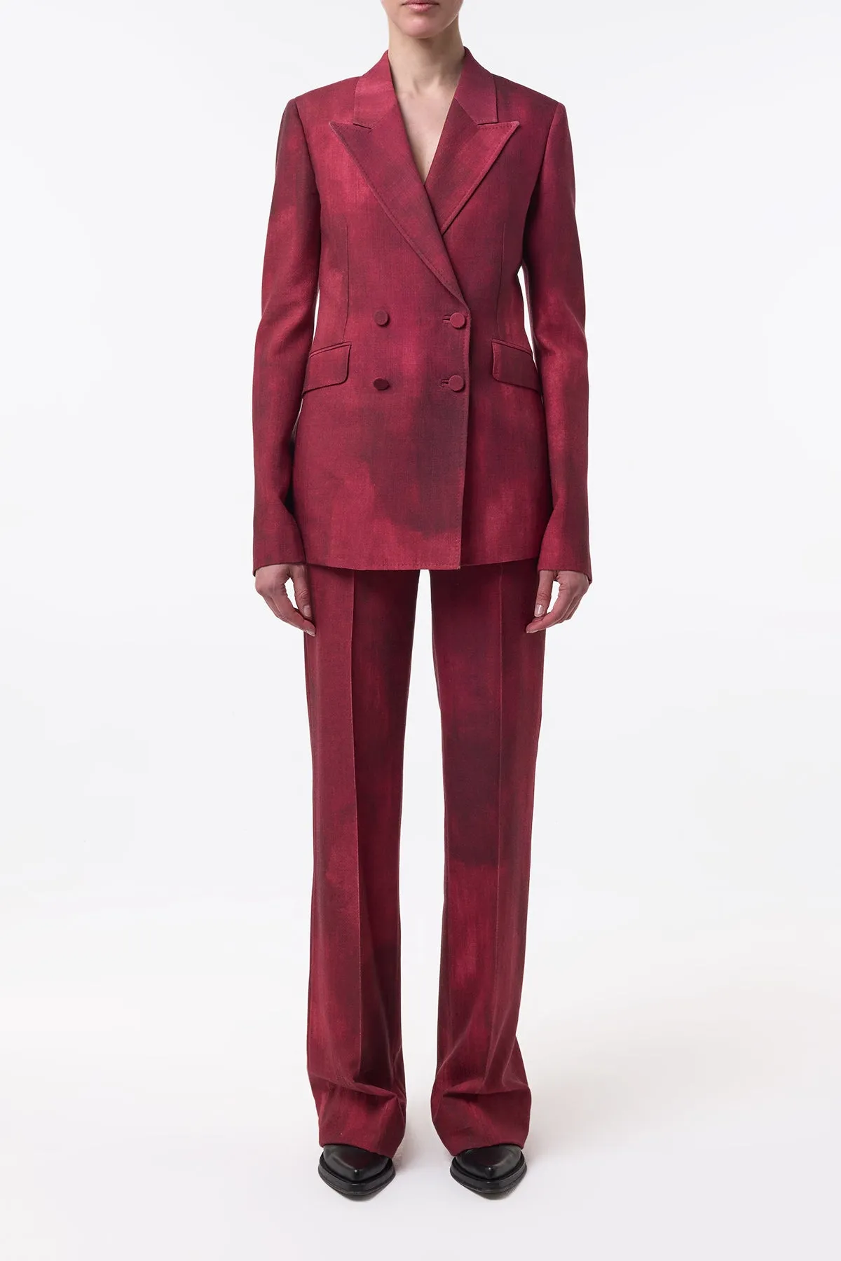 Angela Blazer in Bordeaux Virgin Wool sold by Gabriela Hearst product image thumbnail 4