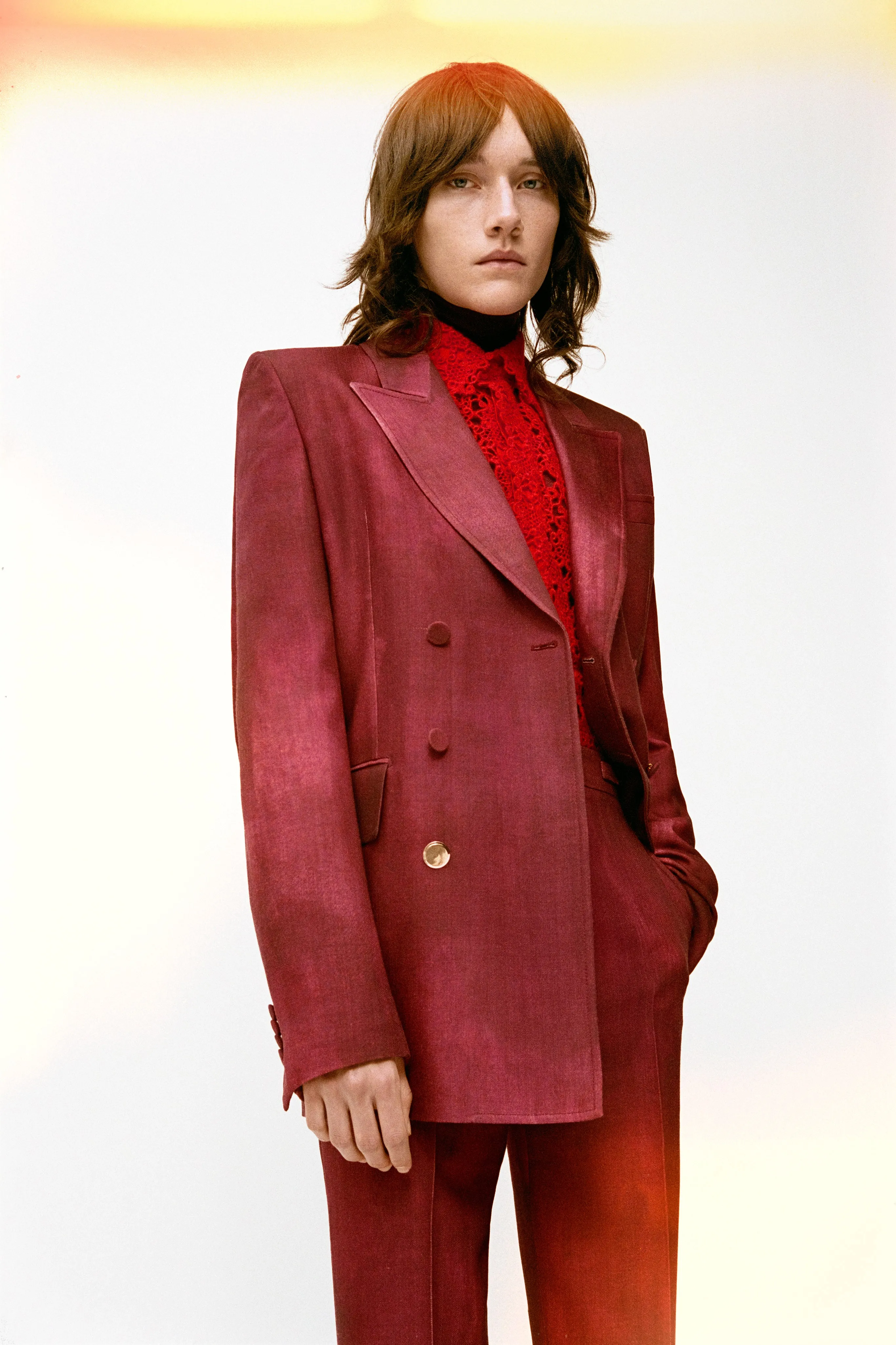 Angela Blazer in Bordeaux Virgin Wool sold by Gabriela Hearst product image thumbnail 2