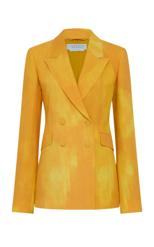 Angela Blazer in Cadmium Yellow Virgin Wool sold by Gabriela Hearst