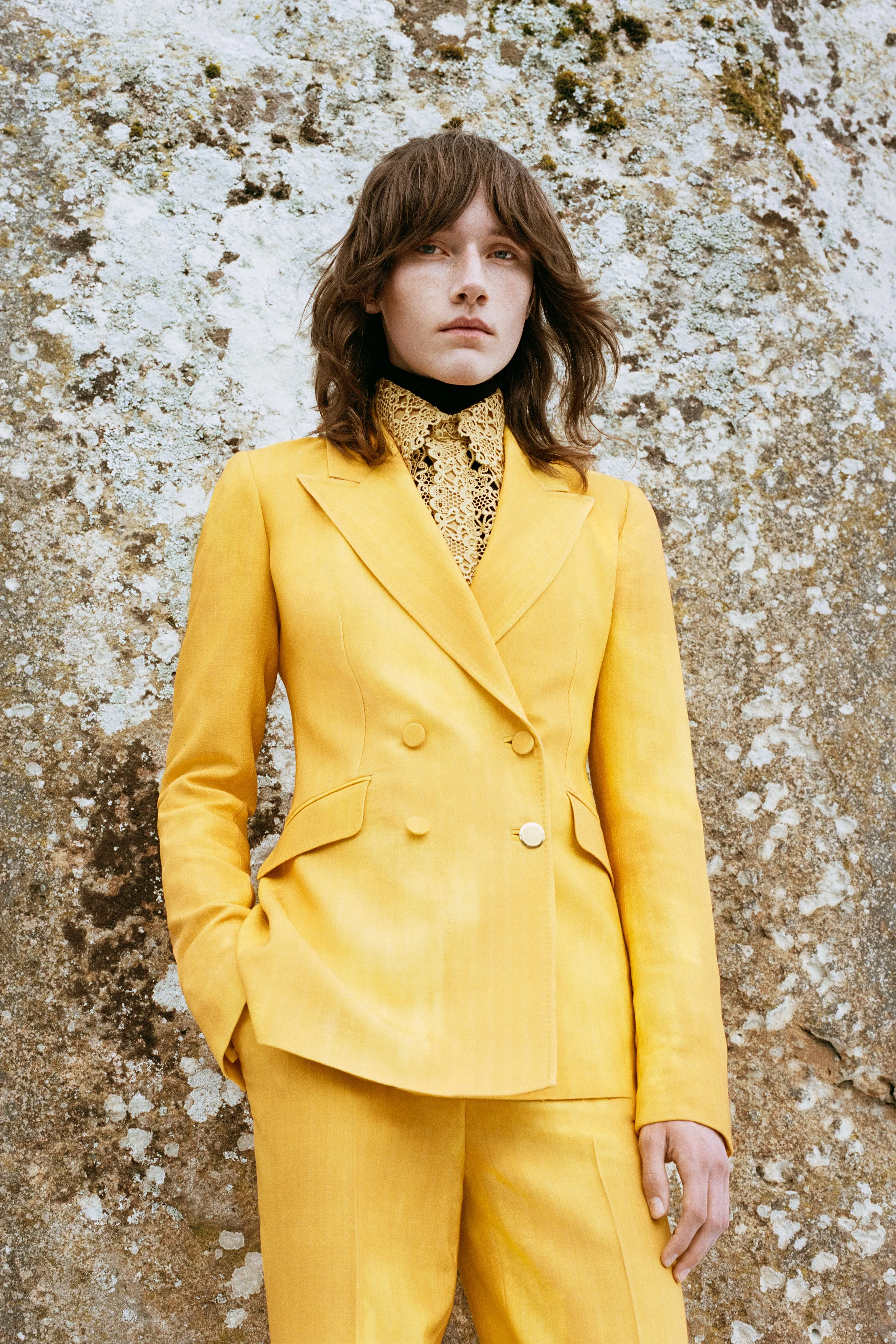 Angela Blazer in Cadmium Yellow Virgin Wool sold by Gabriela Hearst product image thumbnail 2