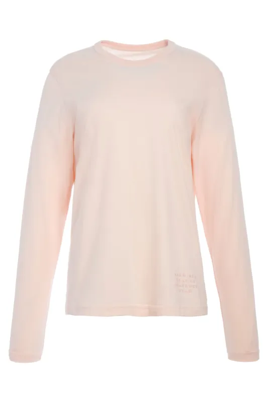 Combe Long Sleeve T-Shirt in Pale Blush Fine Cotton Jersey sold by Gabriela Hearst