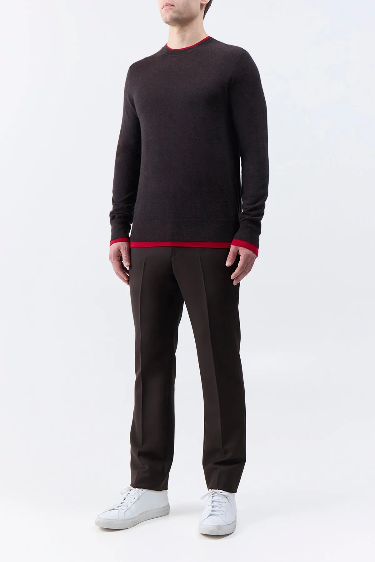 Wells Reversible Knit Sweater in Chocolate & Scarlet Red Cashmere Silk sold by Gabriela Hearst product image thumbnail 4