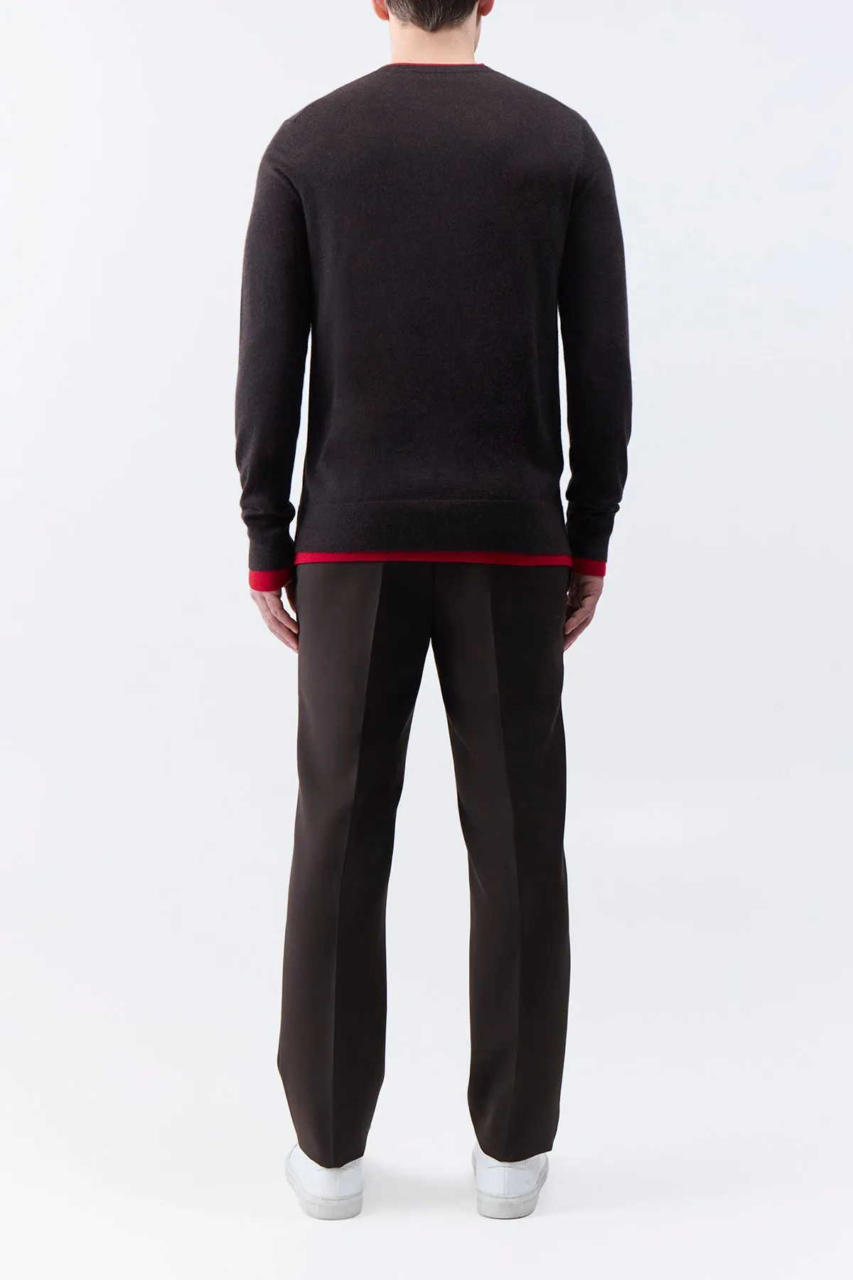 Wells Reversible Knit Sweater in Chocolate & Scarlet Red Cashmere Silk sold by Gabriela Hearst product image thumbnail 5