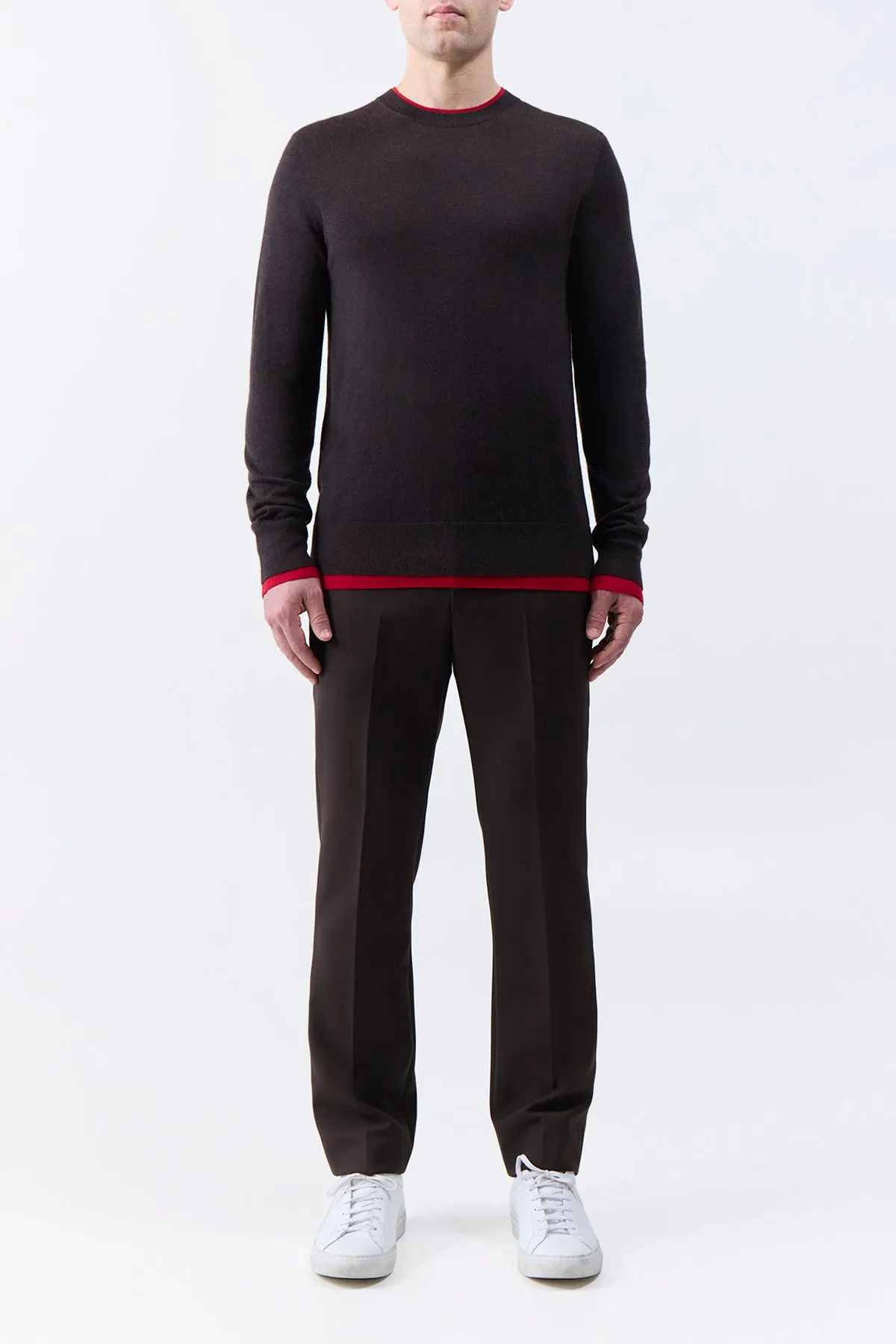 Wells Reversible Knit Sweater in Chocolate & Scarlet Red Cashmere Silk sold by Gabriela Hearst product image thumbnail 3