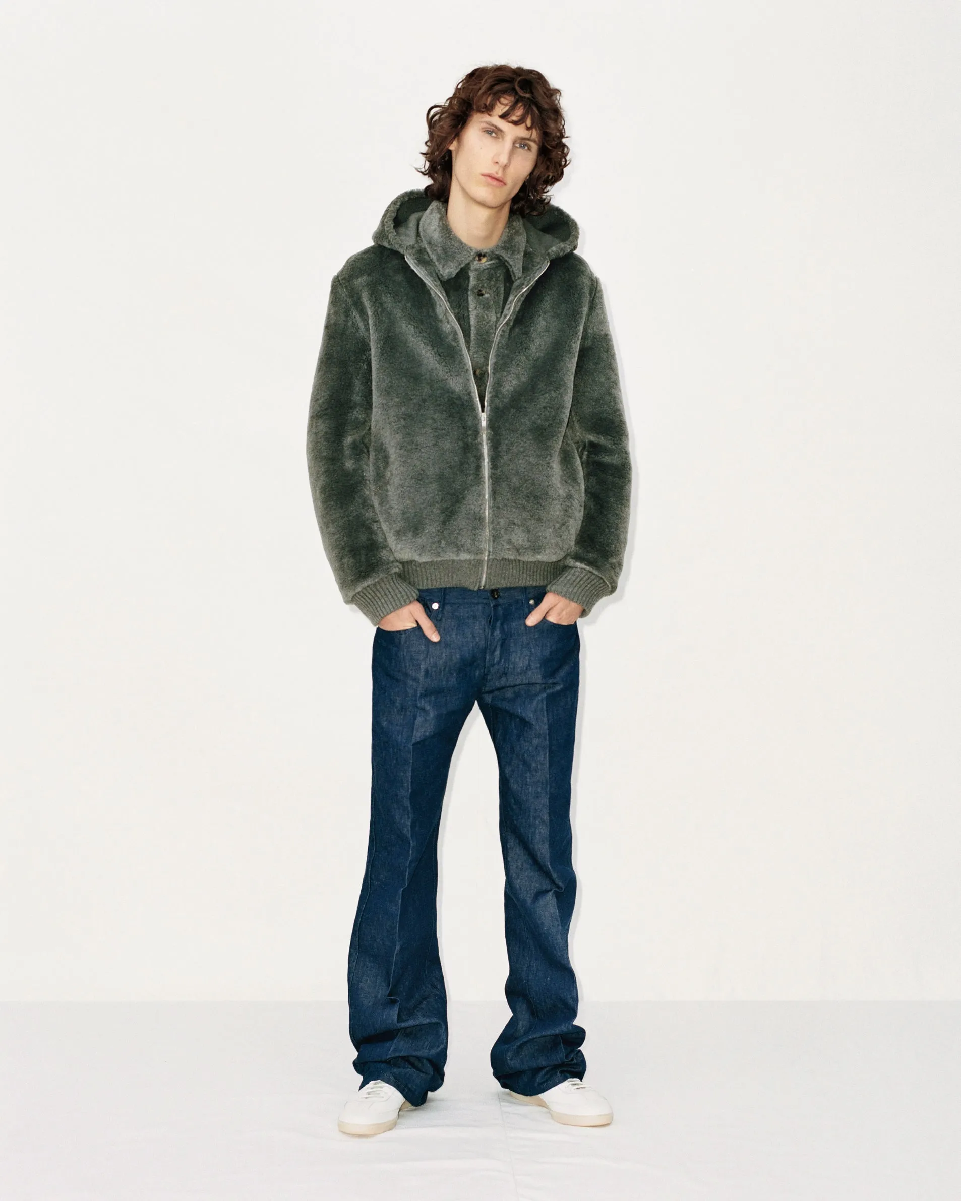 Tom Hoody Jacket in Dark Grey Virgin Wool Silk Cashmere Fur sold by Gabriela Hearst product image thumbnail 2