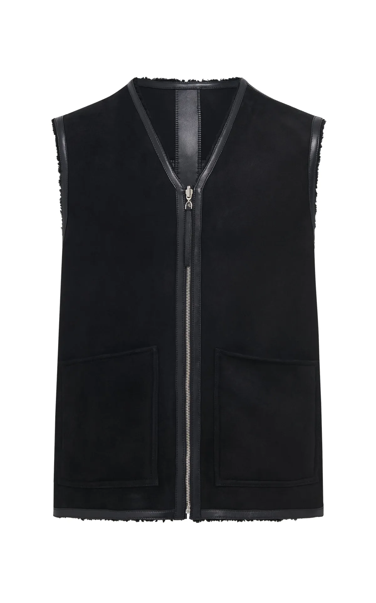 Snowdon Reversible Vest in Black Shearling sold by Gabriela Hearst