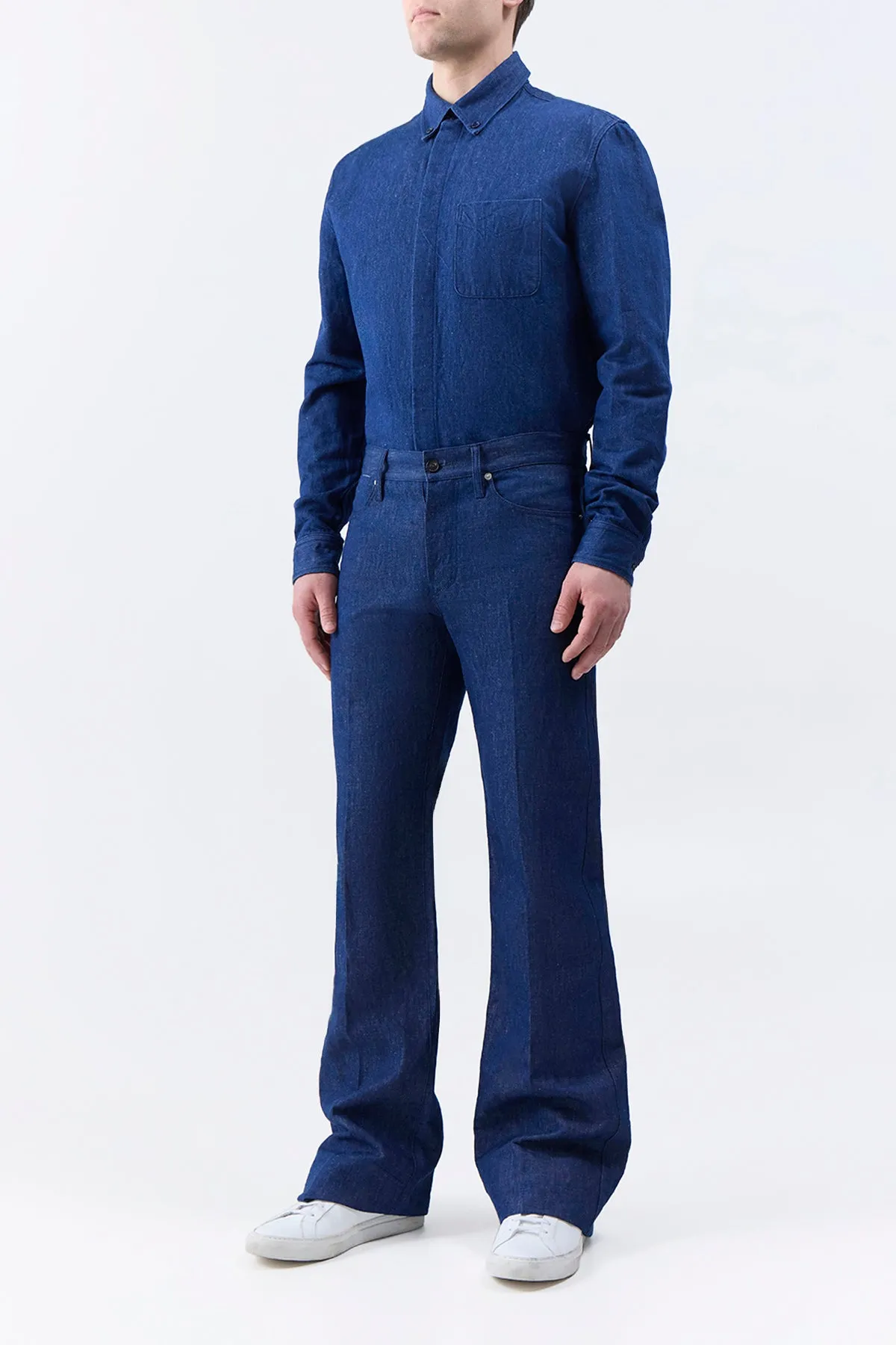 Preston Five Pocket Pant in Recycled Cotton Linen Denim sold by Gabriela Hearst product image thumbnail 4