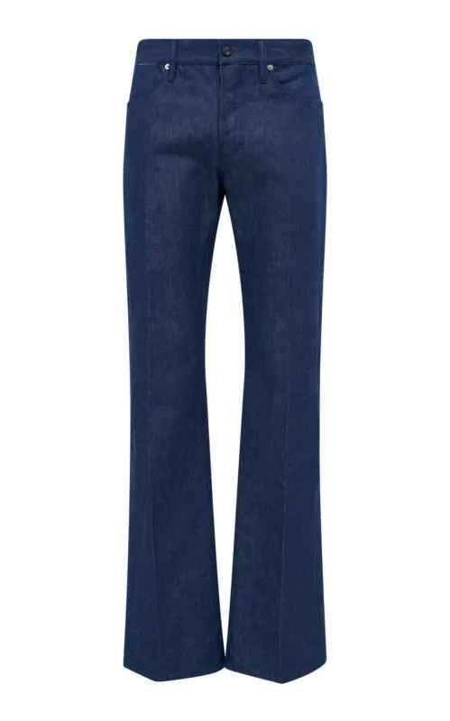 Preston Five Pocket Pant in Recycled Cotton Linen Denim sold by Gabriela Hearst