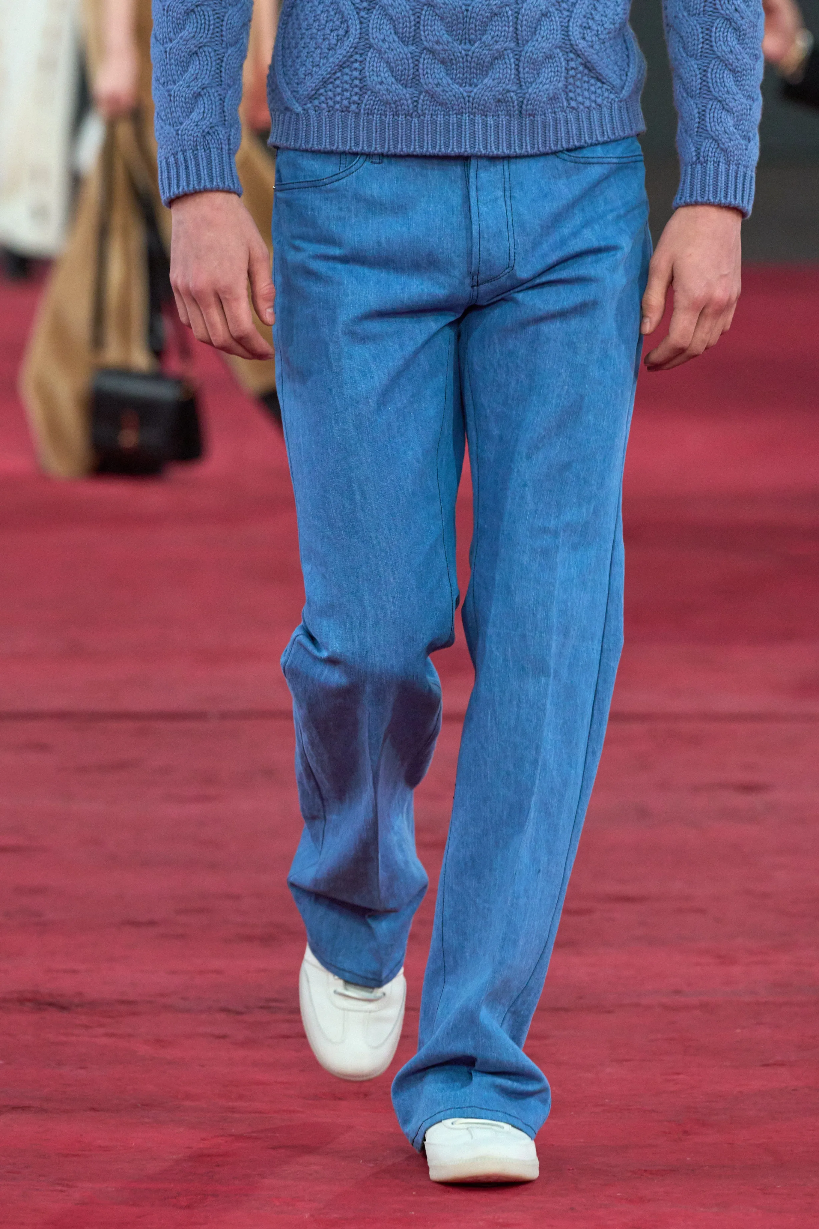 Preston Five Pocket Pant in Light Blue Recycled Cotton Linen Denim sold by Gabriela Hearst product image thumbnail 5