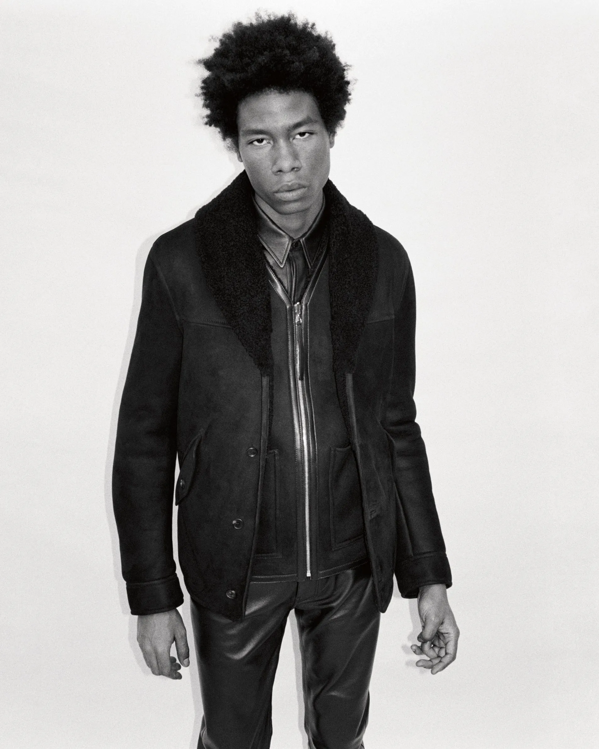 Pilot Jacket in Black Shearling sold by Gabriela Hearst product image thumbnail 2