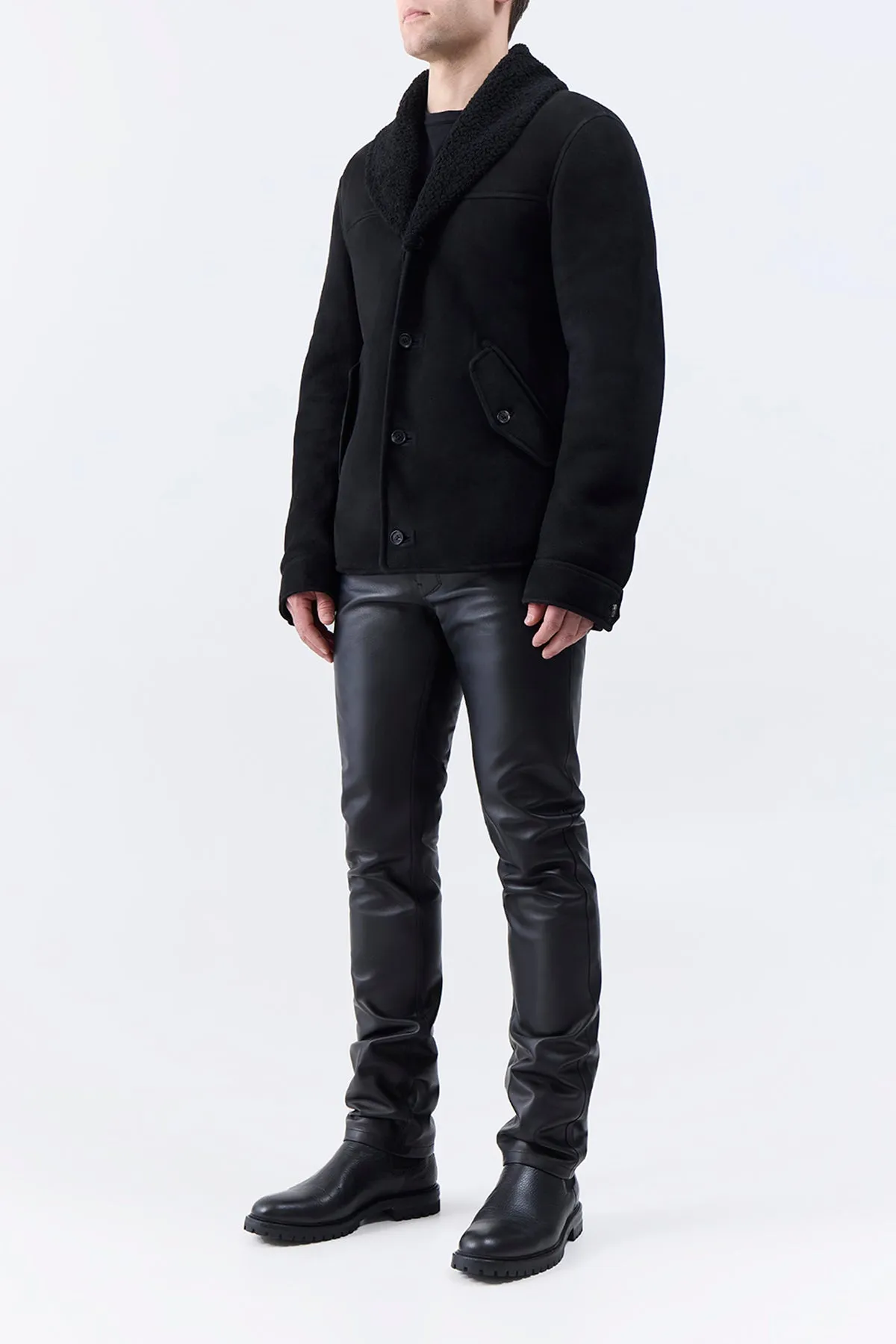 Pilot Jacket in Black Shearling sold by Gabriela Hearst product image thumbnail 4