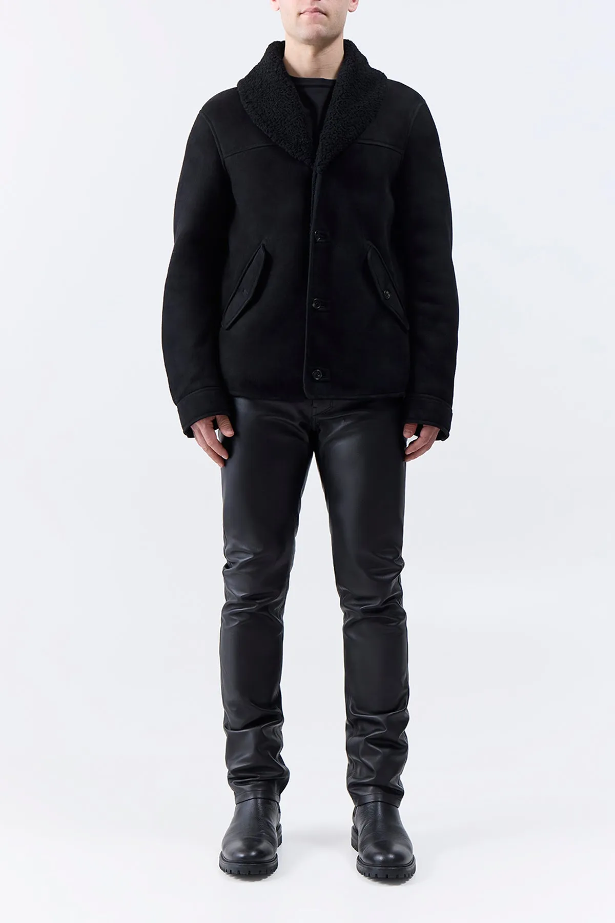 Pilot Jacket in Black Shearling sold by Gabriela Hearst product image thumbnail 3