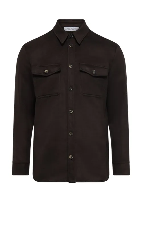 Lucas Overshirt in Chocolate Winter Silk sold by Gabriela Hearst