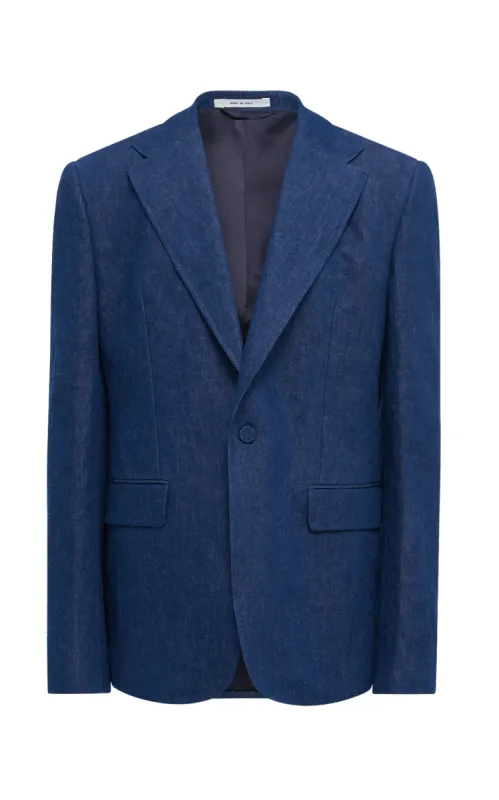 Leiva Blazer in Recycled Cotton Linen Denim sold by Gabriela Hearst