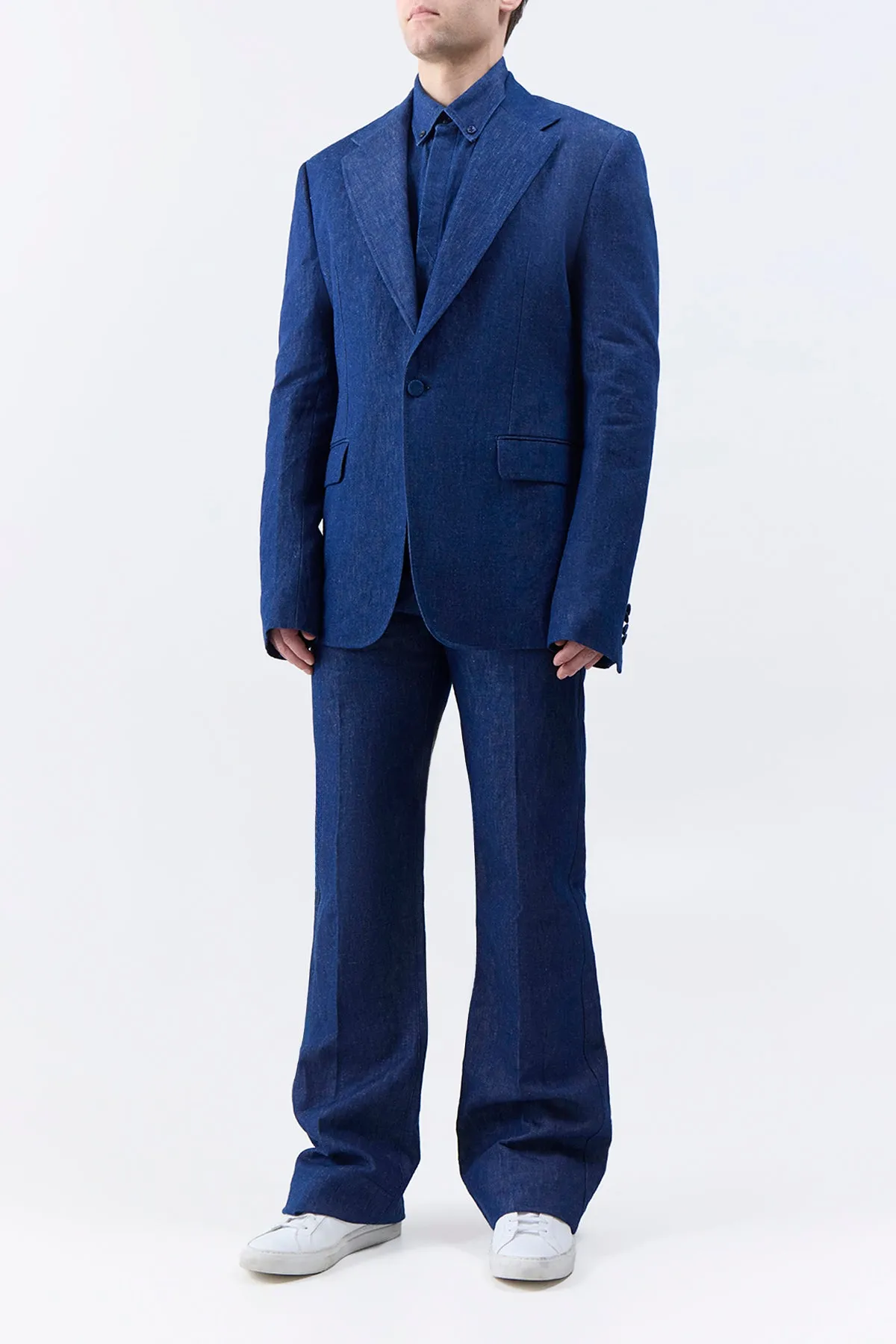 Leiva Blazer in Recycled Cotton Linen Denim sold by Gabriela Hearst product image thumbnail 4