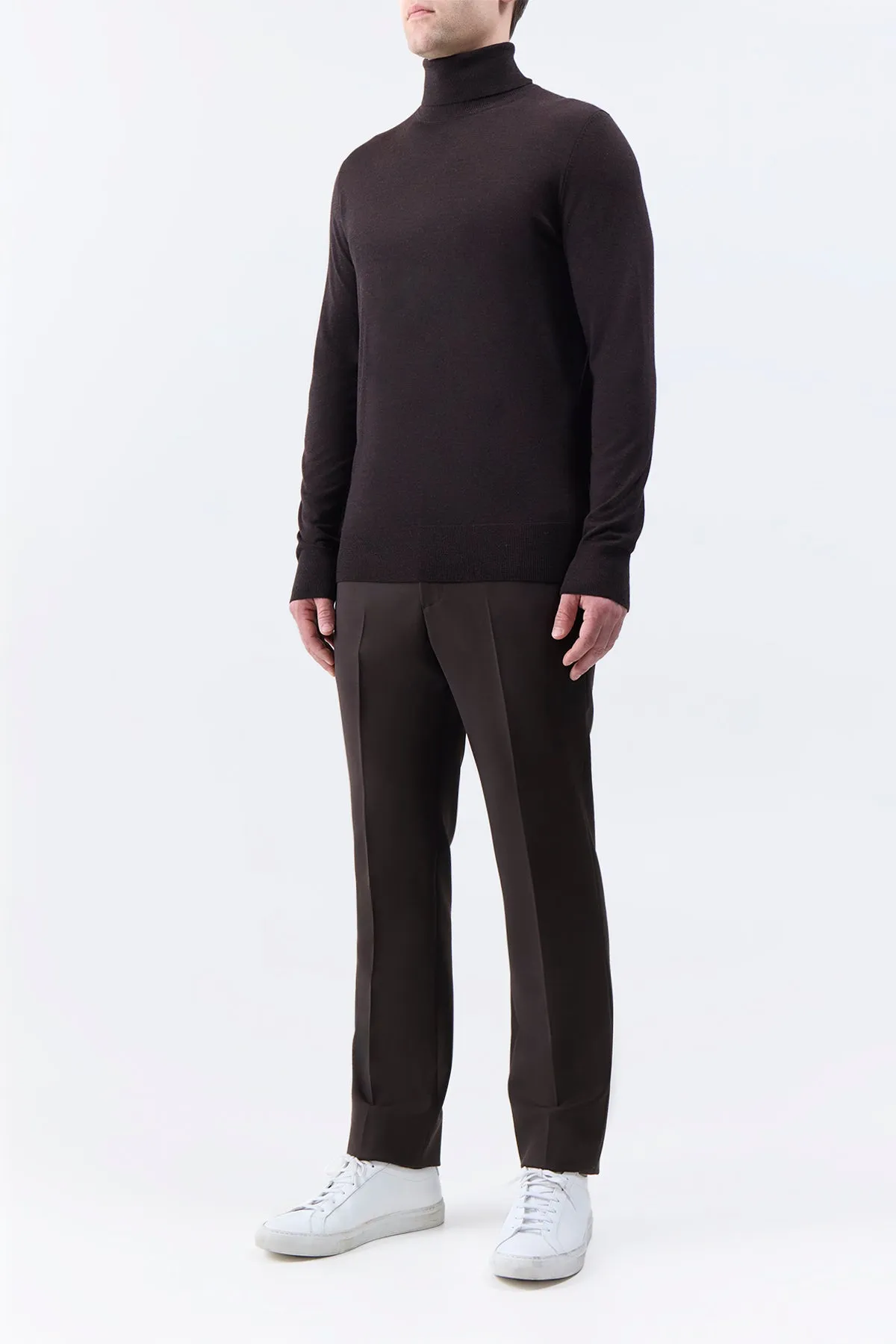 Jermaine Knit Turtleneck in Chocolate Merino Wool sold by Gabriela Hearst product image thumbnail 4