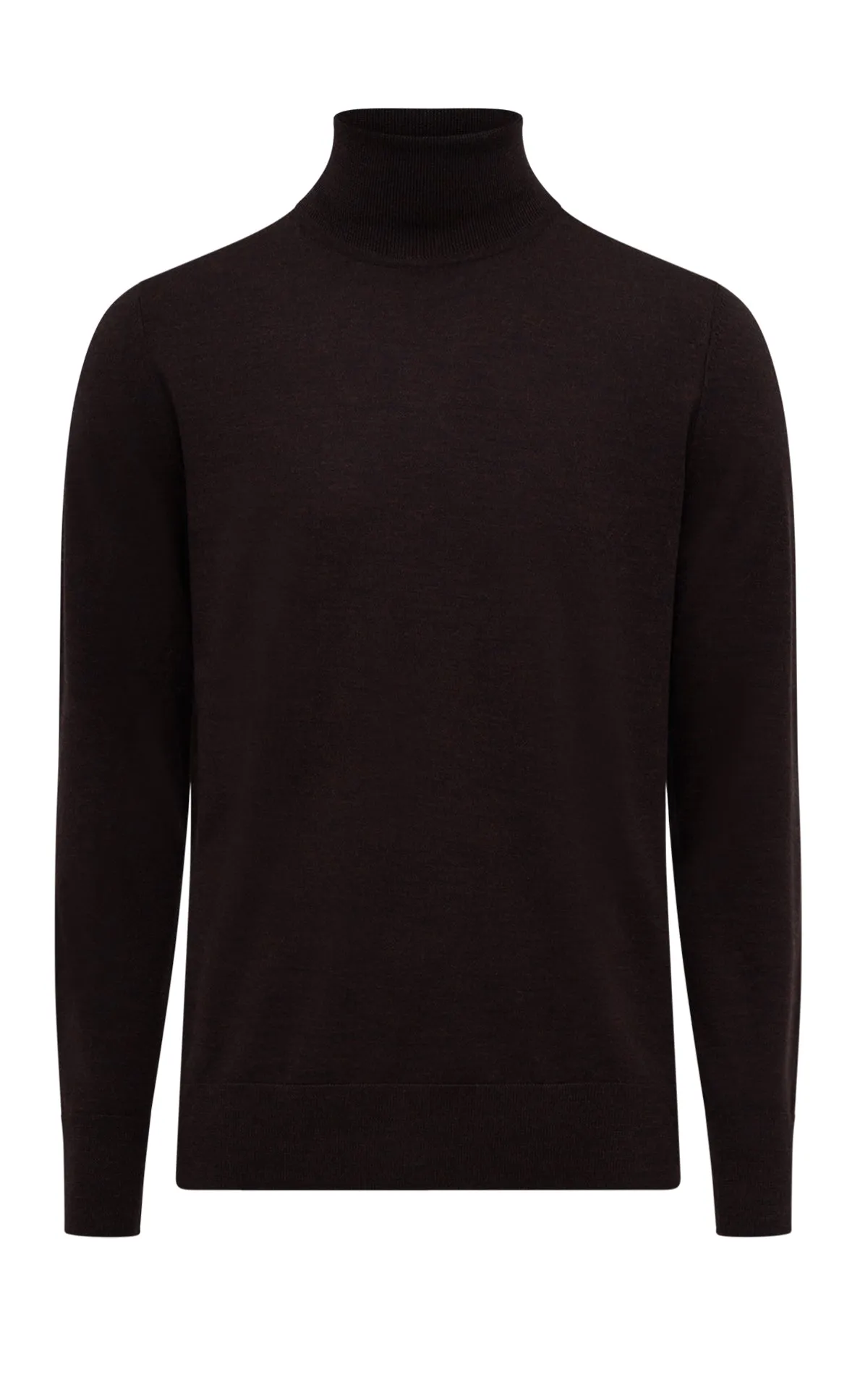 Jermaine Knit Turtleneck in Chocolate Merino Wool sold by Gabriela Hearst