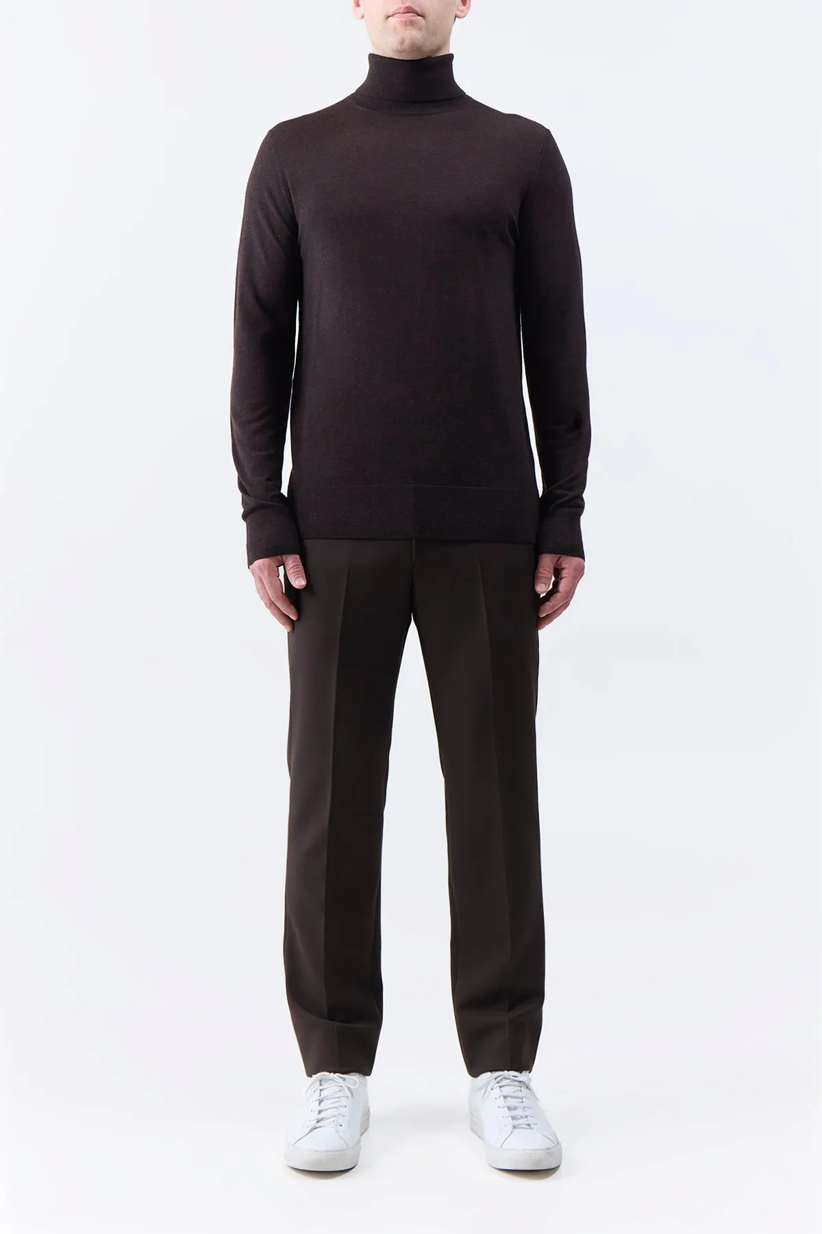 Jermaine Knit Turtleneck in Chocolate Merino Wool sold by Gabriela Hearst product image thumbnail 3