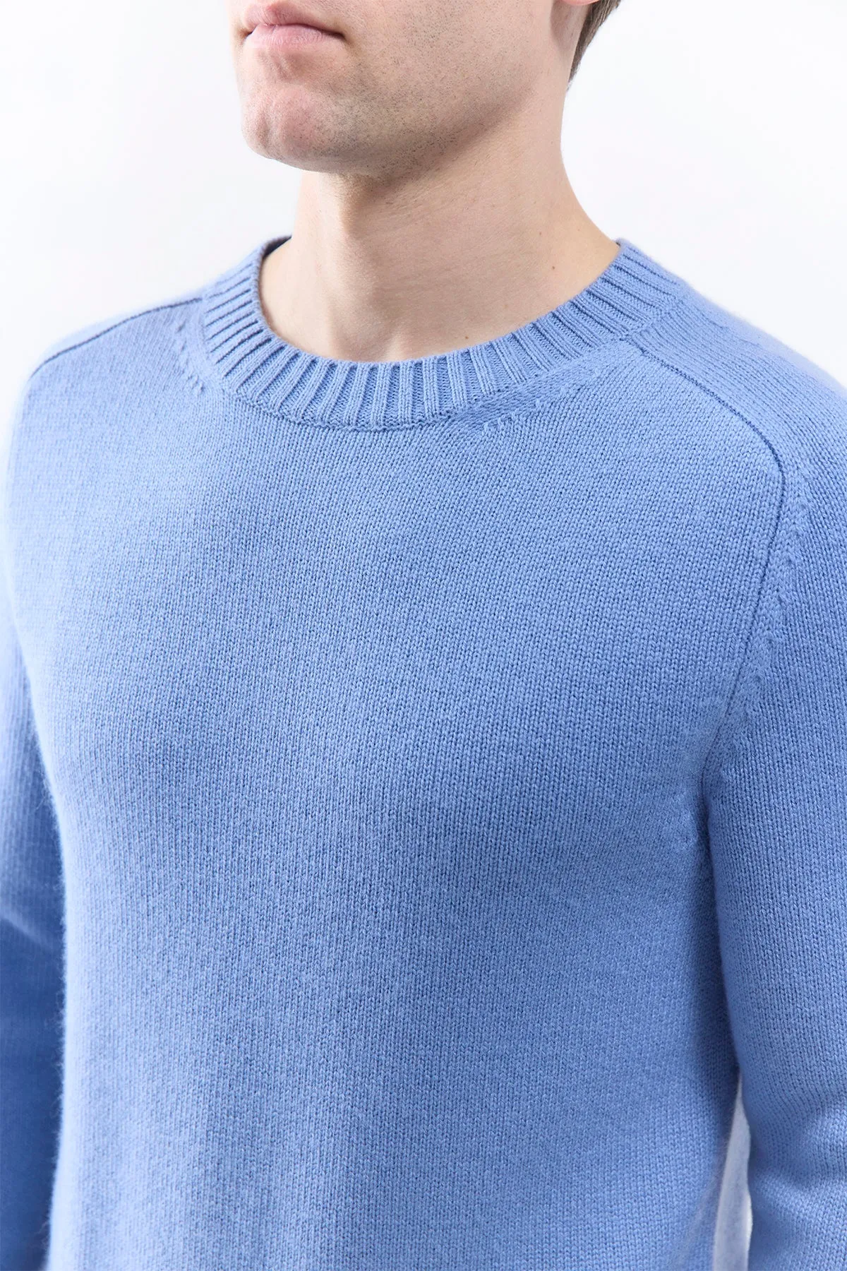Francesco Knit Sweater in Light Blue Denim Cashmere sold by Gabriela Hearst product image thumbnail 5