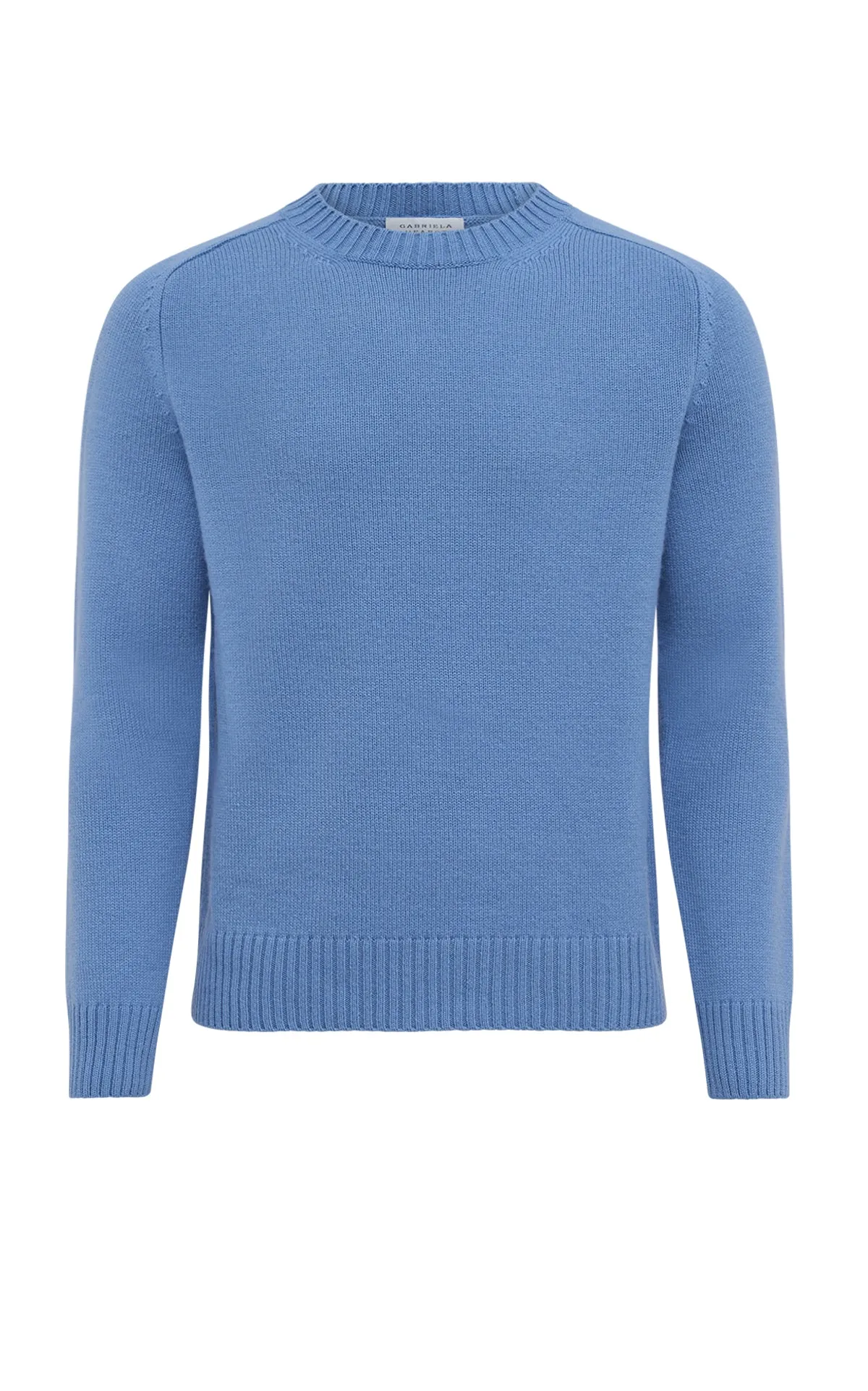 Francesco Knit Sweater in Light Blue Denim Cashmere sold by Gabriela Hearst