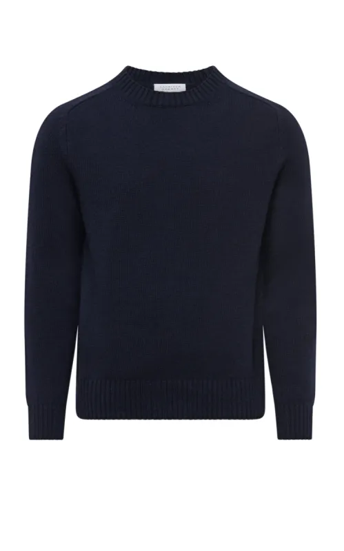 Francesco Knit Sweater in Dark Navy Cashmere sold by Gabriela Hearst