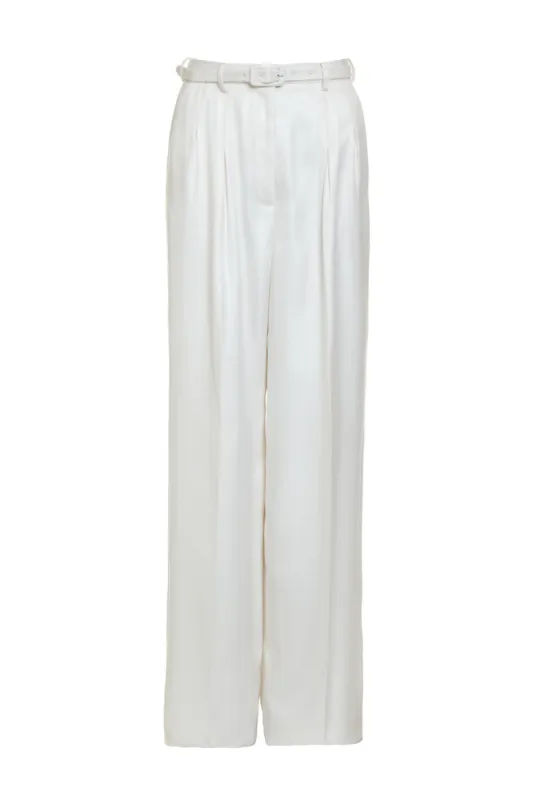 Vargas Pant in Ivory Silk sold by Gabriela Hearst