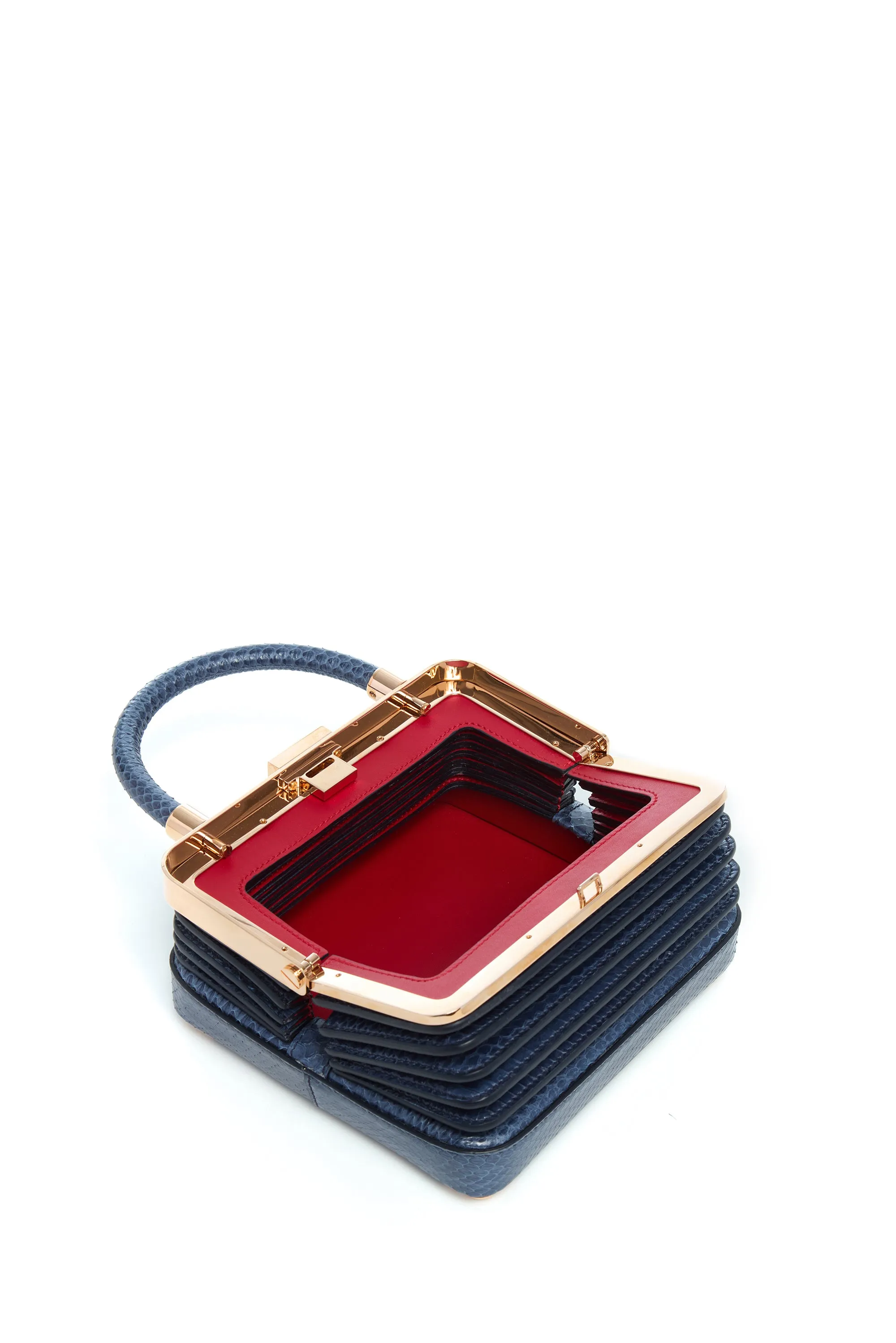 Small Diana Bag in Navy Snakeskin sold by Gabriela Hearst product image thumbnail 4