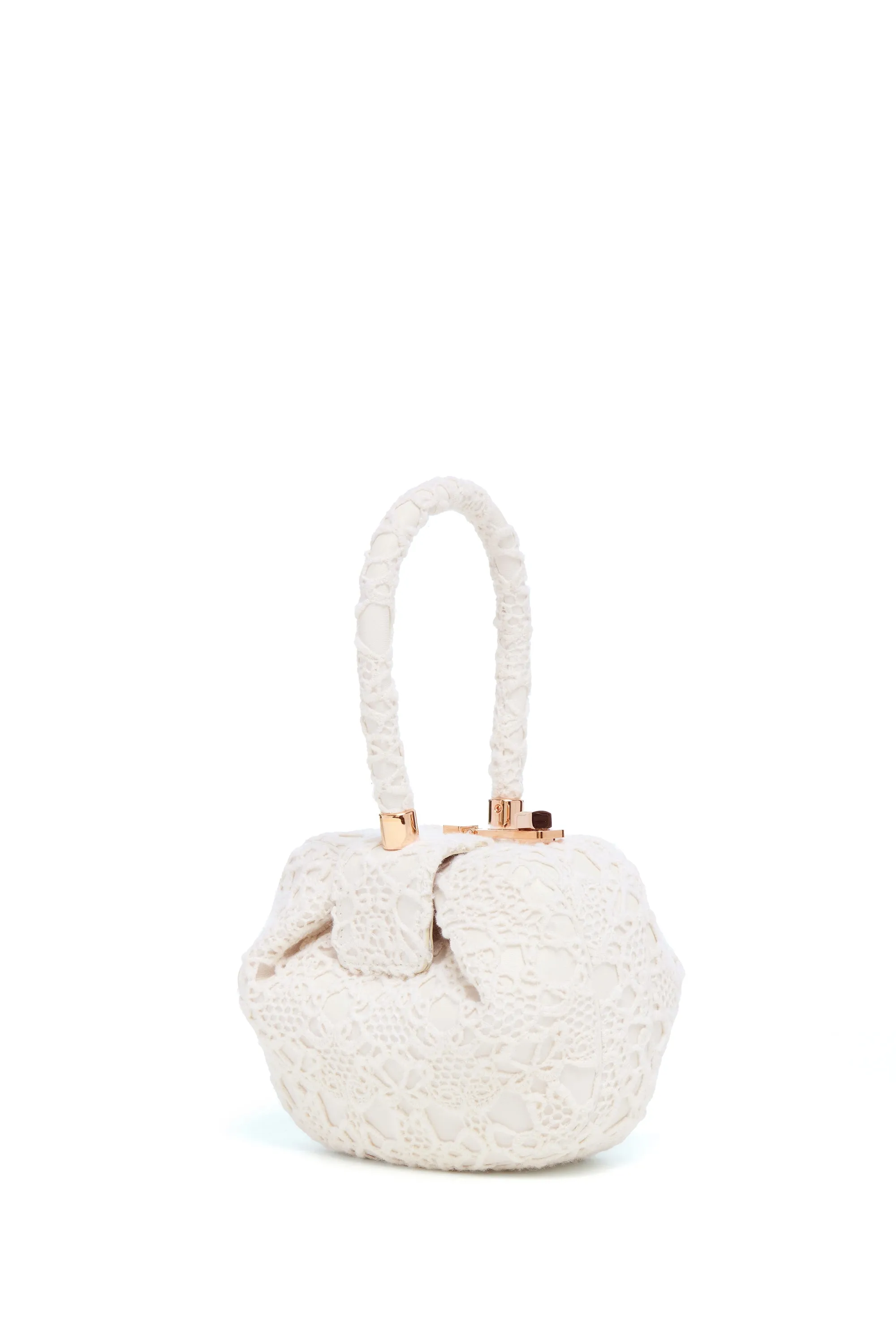 Demi Bag in Ivory Cashmere Lace sold by Gabriela Hearst