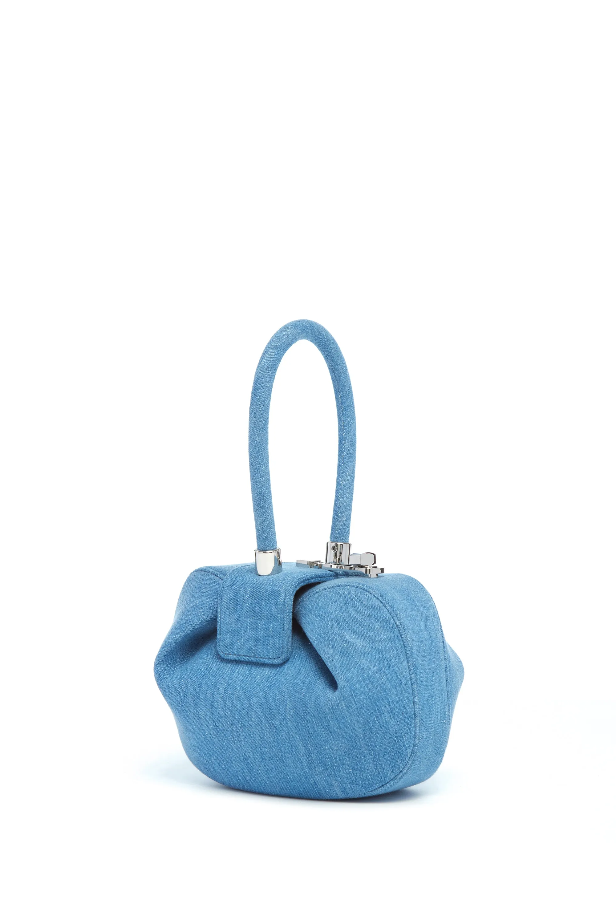Demi Bag in Light Blue Recycled Cotton Linen Denim sold by Gabriela Hearst