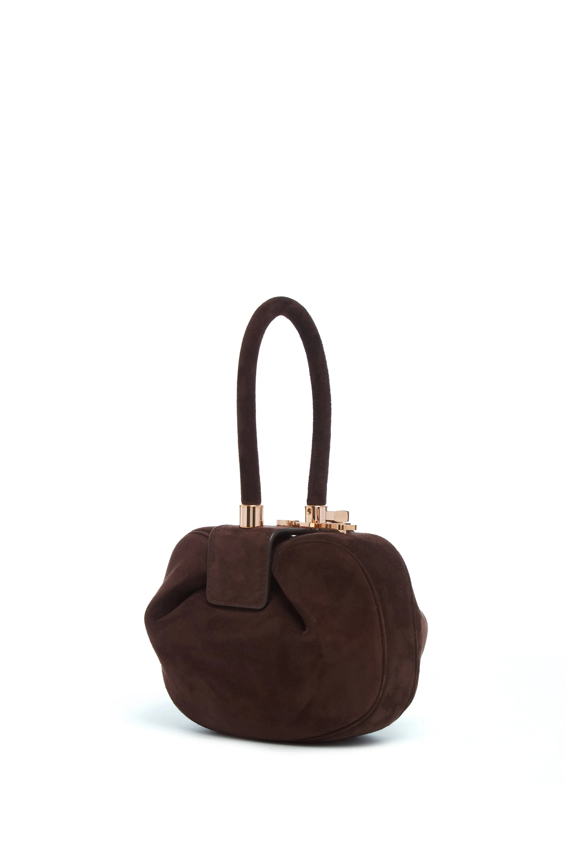 Demi Bag in Chocolate Suede sold by Gabriela Hearst