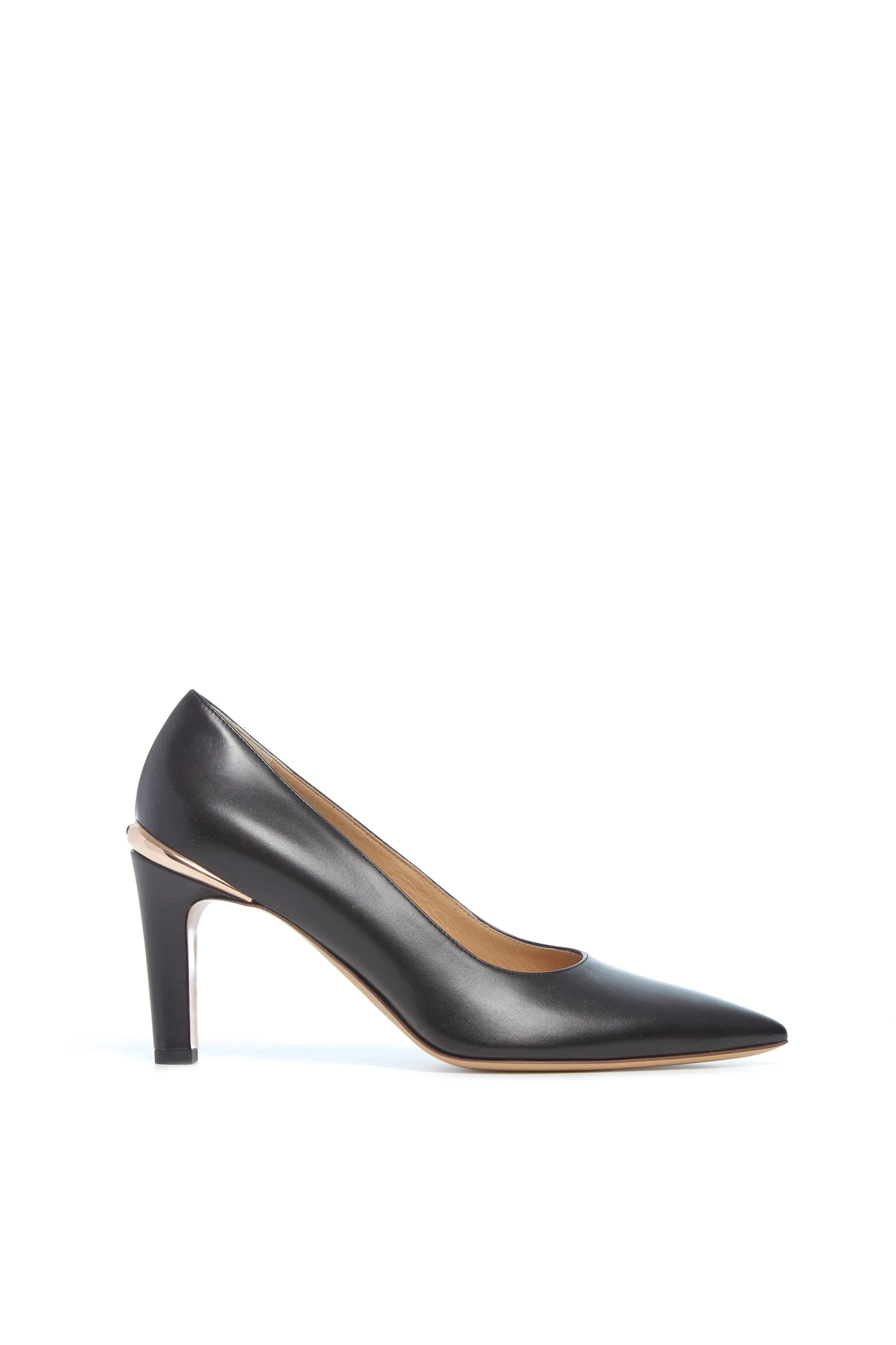 Edwina High Heel Stiletto Pump in Black Nappa Leather sold by Gabriela Hearst