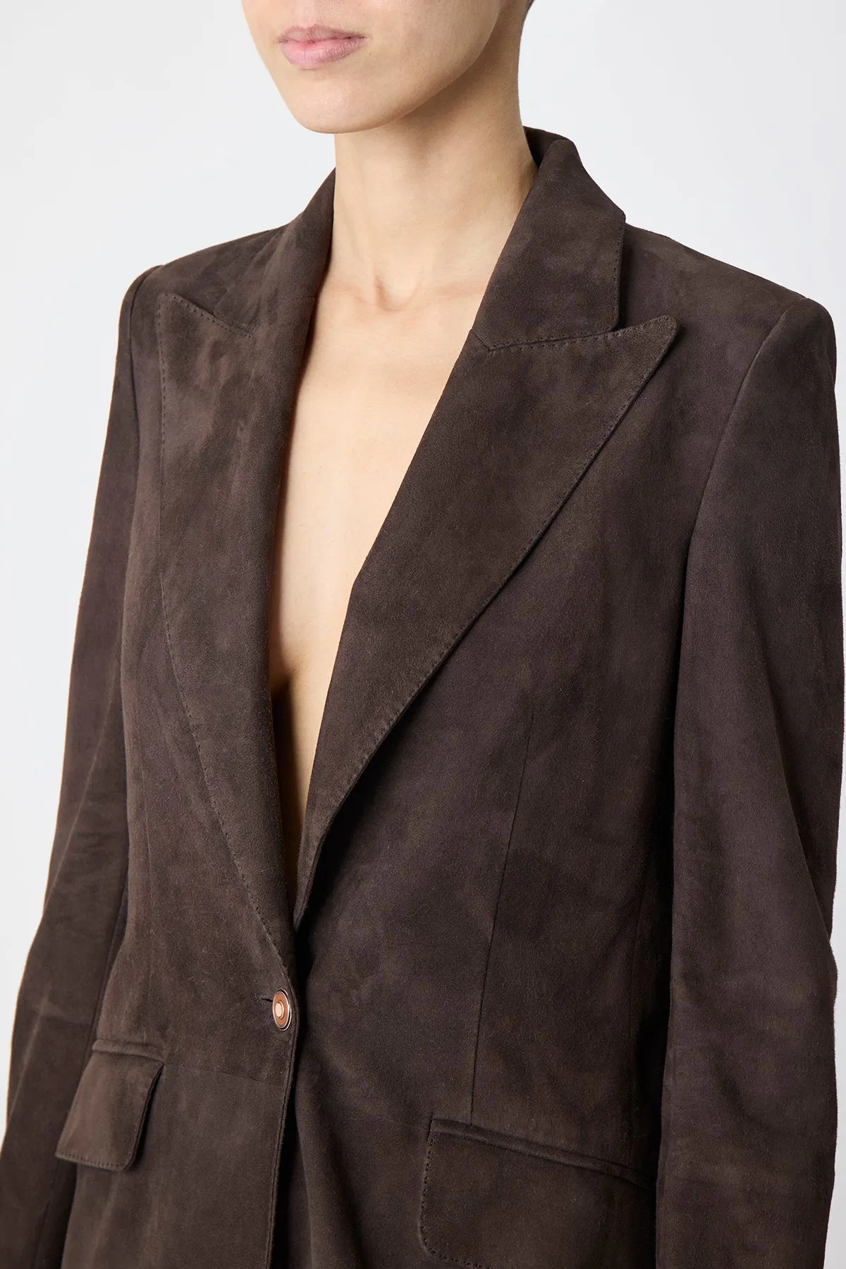 Leiva Blazer in Dark Chocolate Suede sold by Gabriela Hearst product image thumbnail 5