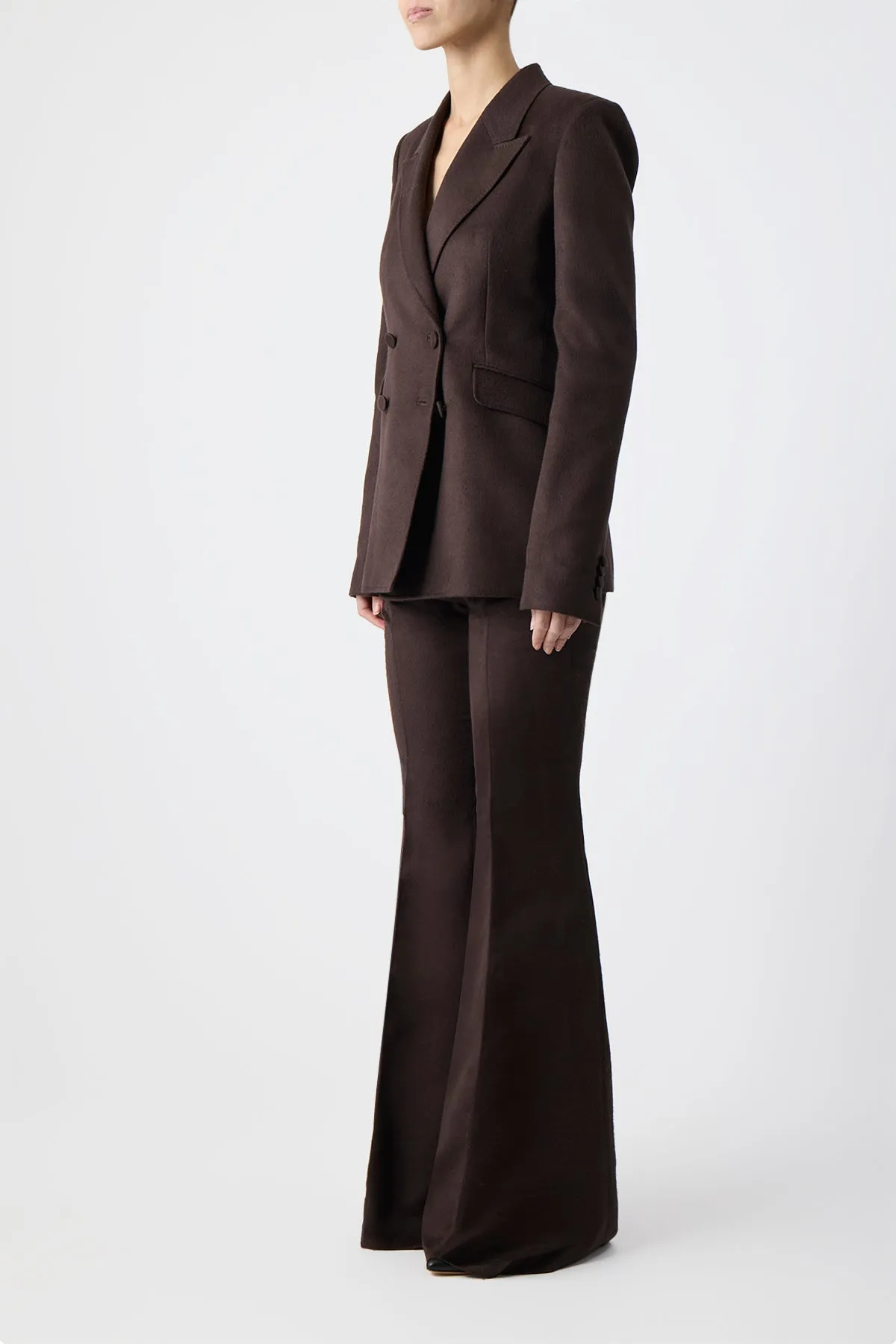 Rhein Pant in Chocolate Winter Silk sold by Gabriela Hearst product image thumbnail 3