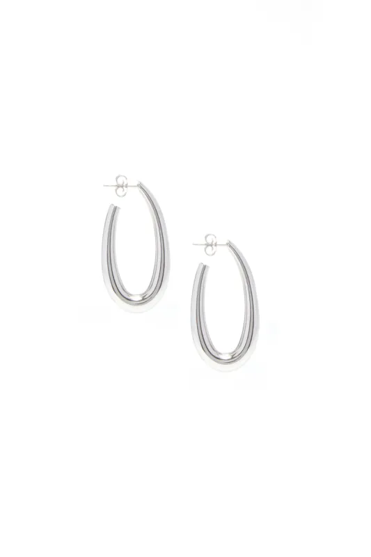Large Drop Earrings in 18K White Gold sold by Gabriela Hearst